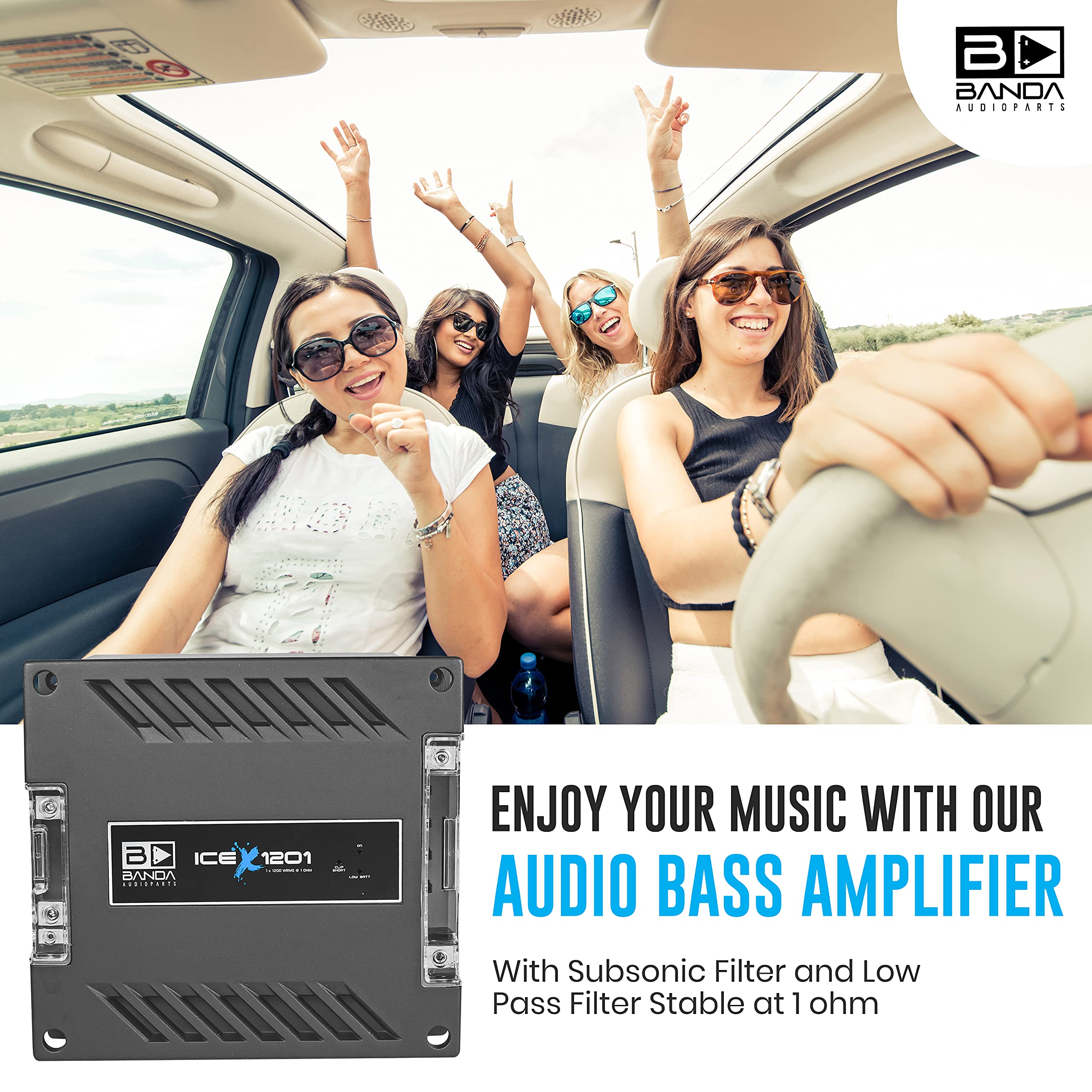 Amazon.com: 1-Channel Vehicle Audio Bass Amplifier - 1200 Watts