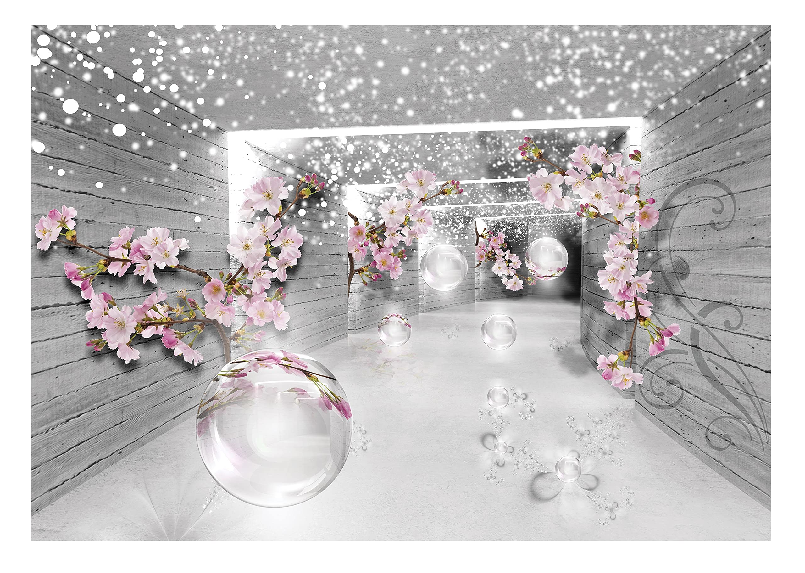 Vlies Fototapete, Blumen, 368x254cm | Fototapeten - Tapeten - für Wohnzimmer Schlafzimmer - Vliestapete Wandtapete Tapete 3D Effekt- inkl. Kleister
