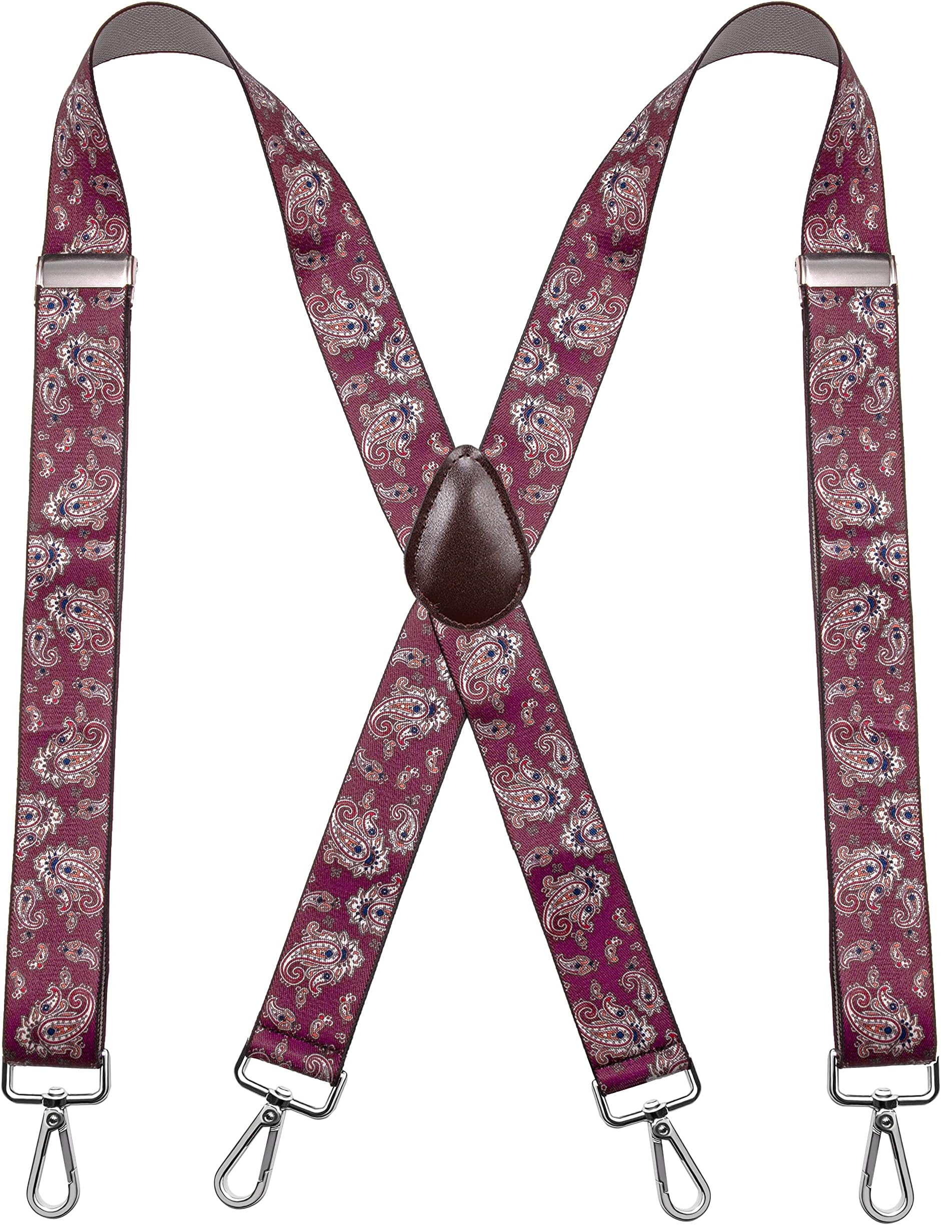 Bioterti Men’s Heavy Duty X- Back 1.4 Inch Suspenders with 4 Snap Hooks