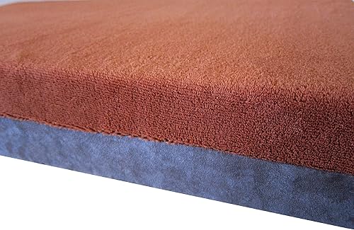 Miniatura 4 de Cama ortopédica impermeable de espuma viscoelástica para mascotas de 41 x 27 x 4 pulgadas, tamaño mediano y grande, 42 x 28 pulgadas, con 2 fundas