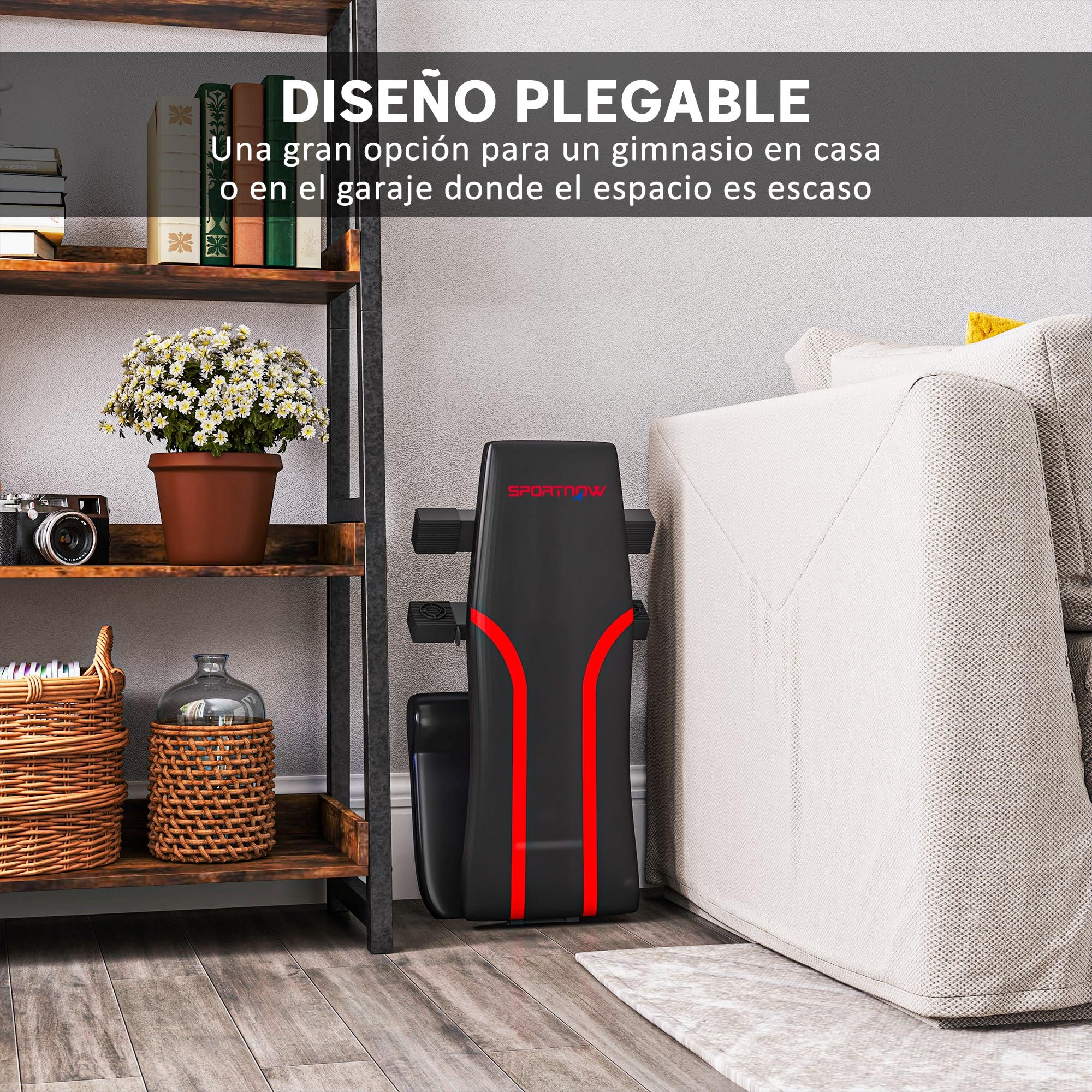 SPORTNOW Banco de Pesas de Musculación Regulable Plegable 250 kg Negro | Banco de Abdominales, Entrenamiento de Cuerpo Completo, en Casa y Gimnasio