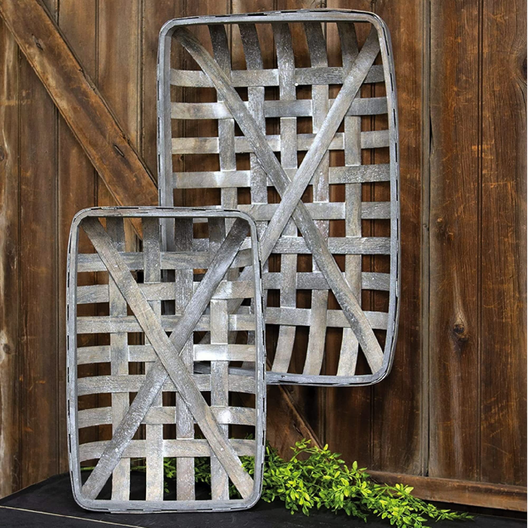 grey tobacco basket CWI Gifts, Rectangular Tobacco Baskets Grey Set of 2 Wooden 2 : Amazon.de:  Home & Kitchen