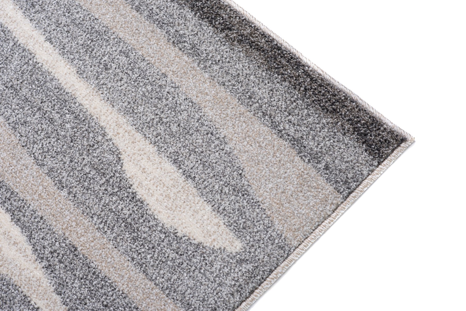Tapiso Dywan Sari z krótkim włosiem, melanż, designerskie dywany szaro-białe z abstrakcyjnymi paskami linie, wzór do salonu, ÖKOTEX 160 x 220 cm