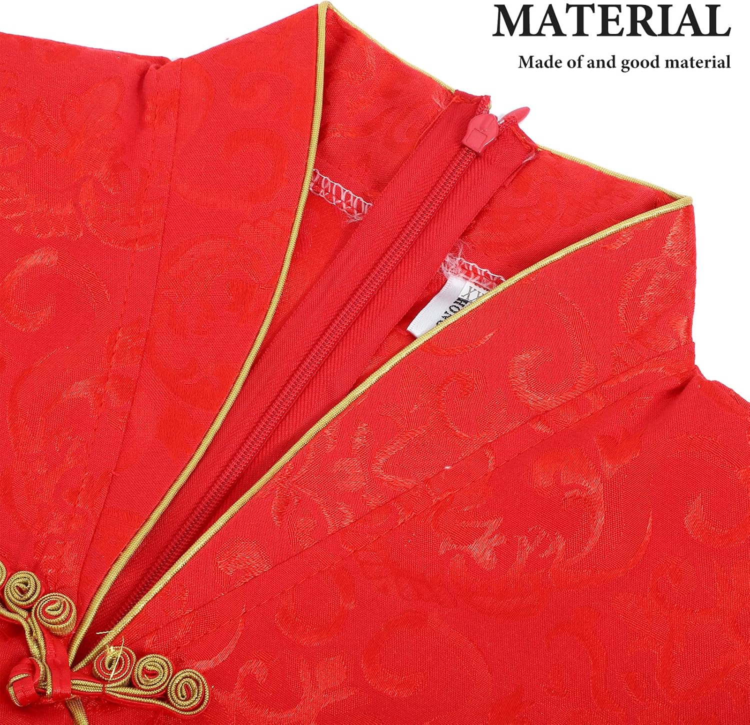 Abaodam Sequin Cheongsam for Women Chinese Wedding Dress Qipao with Short Sleeves Slim High Waist Formal Dress for Banquets Traditional Red Bridal Style 36.22 X 15.74 X 0.39 in