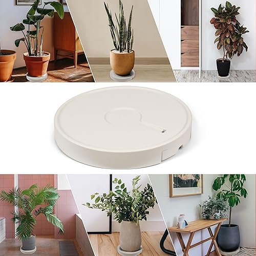 Miniatura 7 de Carrito para plantas de 15.7 pulgadas con ruedas, resistente, movible, redondo, rodante, soporte para plantas con ruedas invisibles y cajón de agua