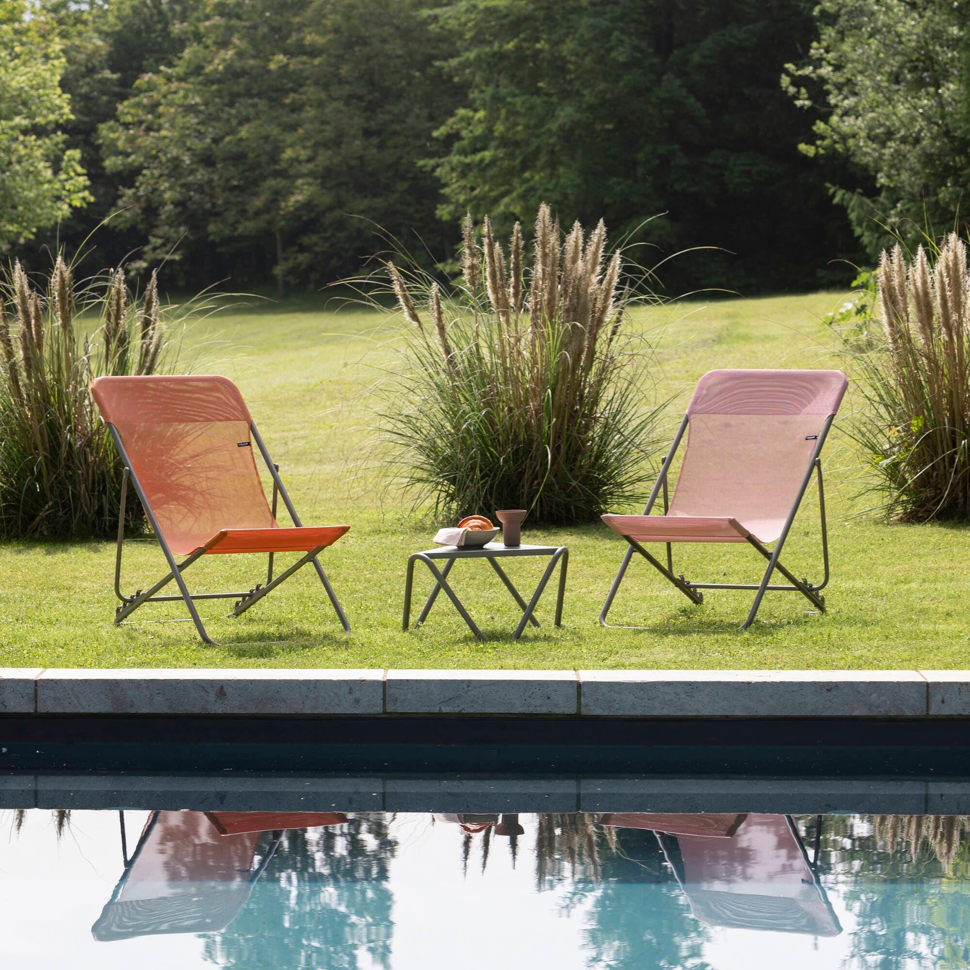 Lafuma - Lot de 2 Transats Jardin pliants Multi-Positions