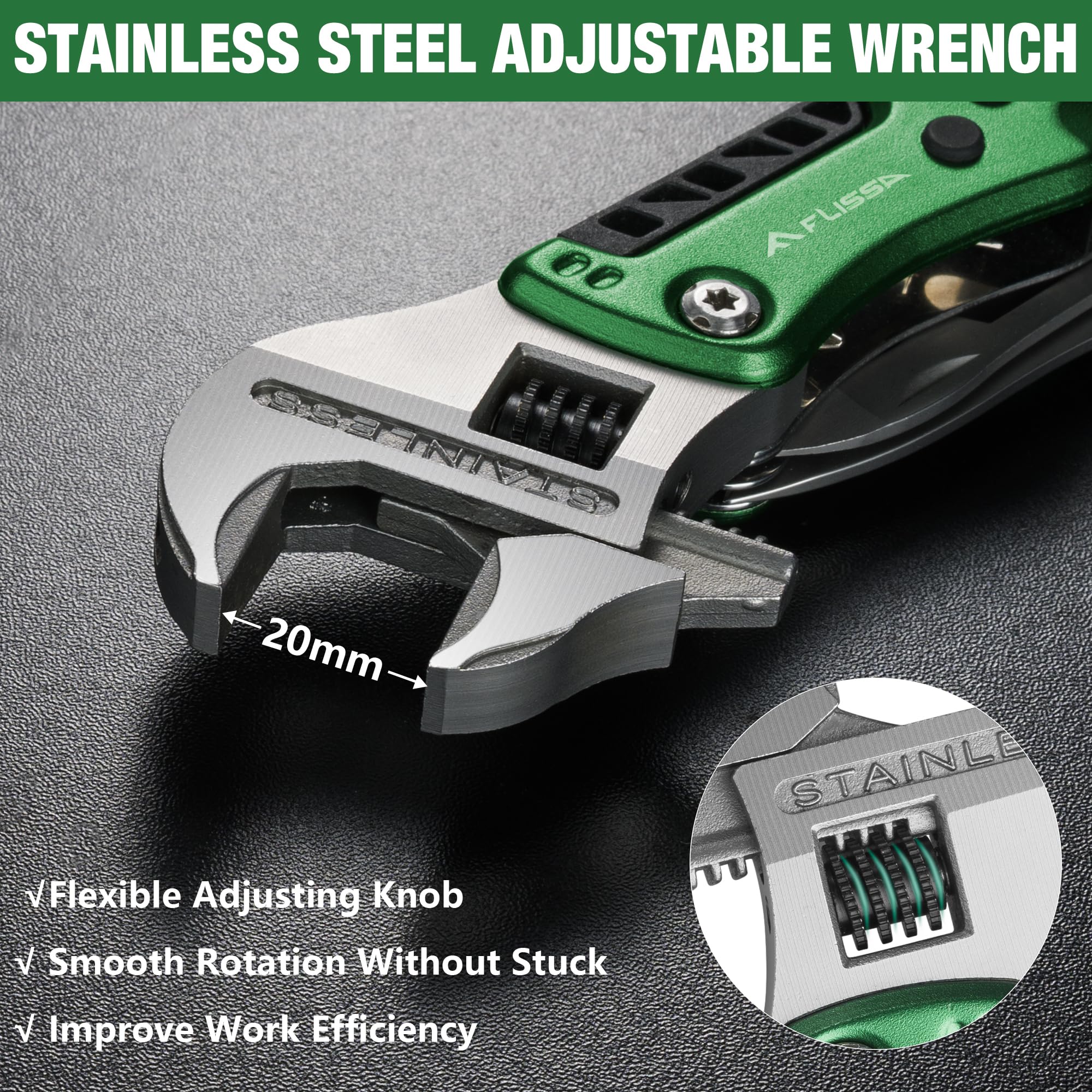 FLISSA Multitool 13 in 1 Chiave Multiutensile Regolabile con Borsa per Riparazioni Auto e Domestiche Verde