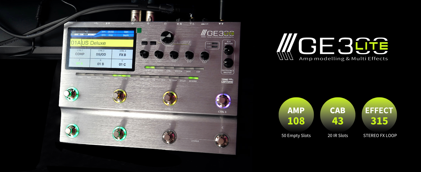 Amazon.com: MOOER GE300 Lite Guitar Amp Modelling Multi Effects