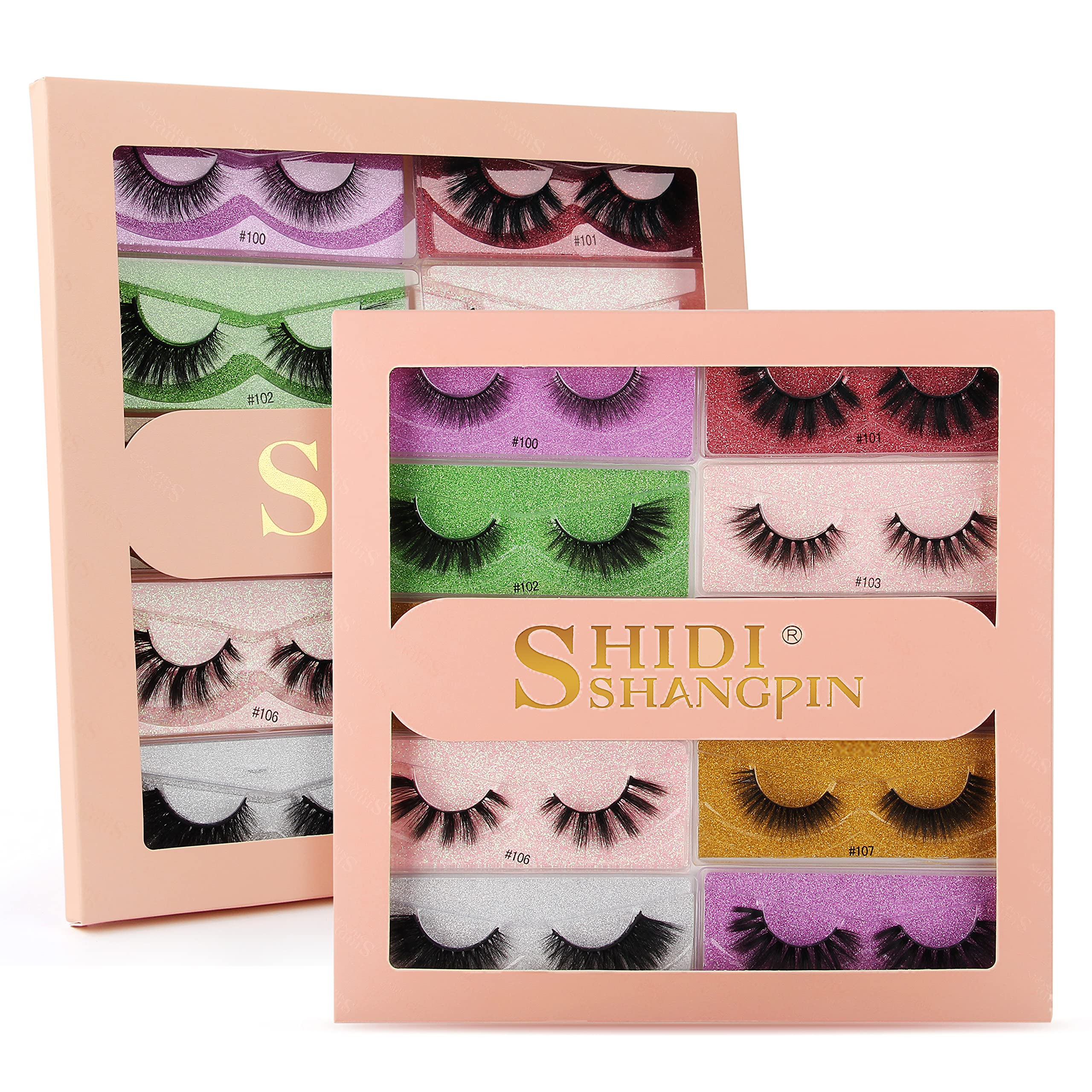 False Eye Lashes Natural Look 10 Pairs 3D False Eyelashes Fluffy Natural Volume Eye Lashes 10 Styles Mixed Faux Mink Eyelashes Bulk Wispies Short Soft Reusable Eye Lash Transparent Band Eyelash Bulk(1 Pack 10 Styles)