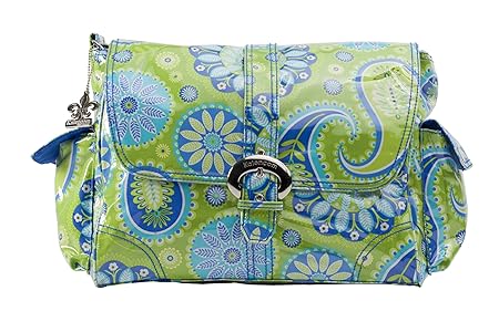 Kalencom Midi Coated Diaper Buckle Bag, Gypsy Pailsey Green