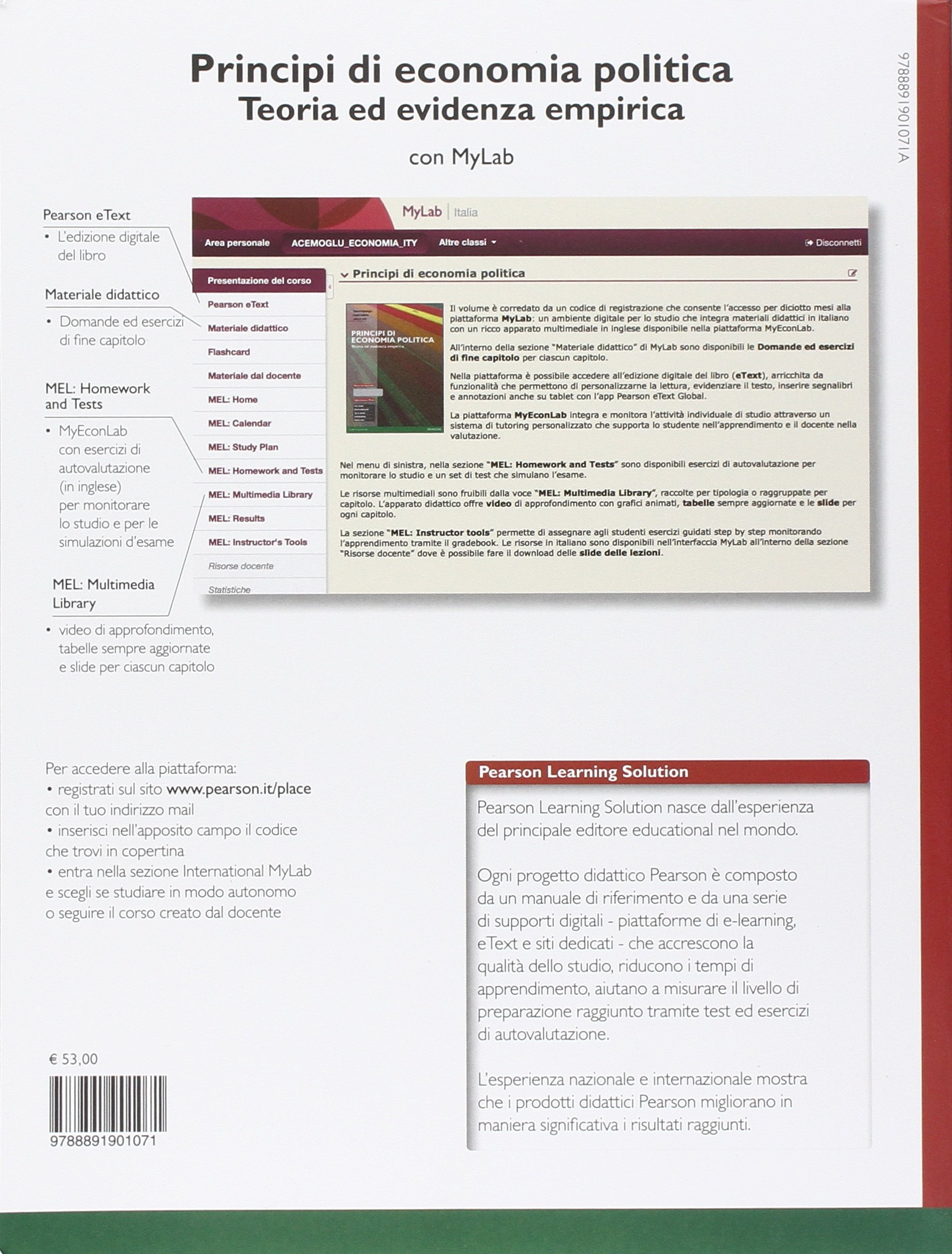 Principi di economia politica. Teoria ed evidenza empirica. Ediz. MyLab. Con Contenuto digitale per accesso online