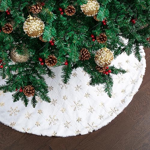 Vista 141 de Mr. Pen Christmas Tree Skirt - 48 inches, Faux Fur, White