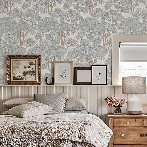 Miniatura 20 de Mural de hongos para despegar y pegar, papel tapiz bohemio negro, vinilo impermeable para baño y dormitorio (negro, 17.7 x 118.11 pulgadas) Negro