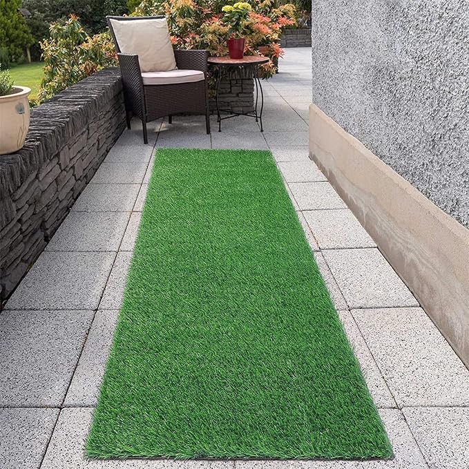 SHACOS Artificial Grass Mat Outdoor Area Runner Rugs Synthetic
