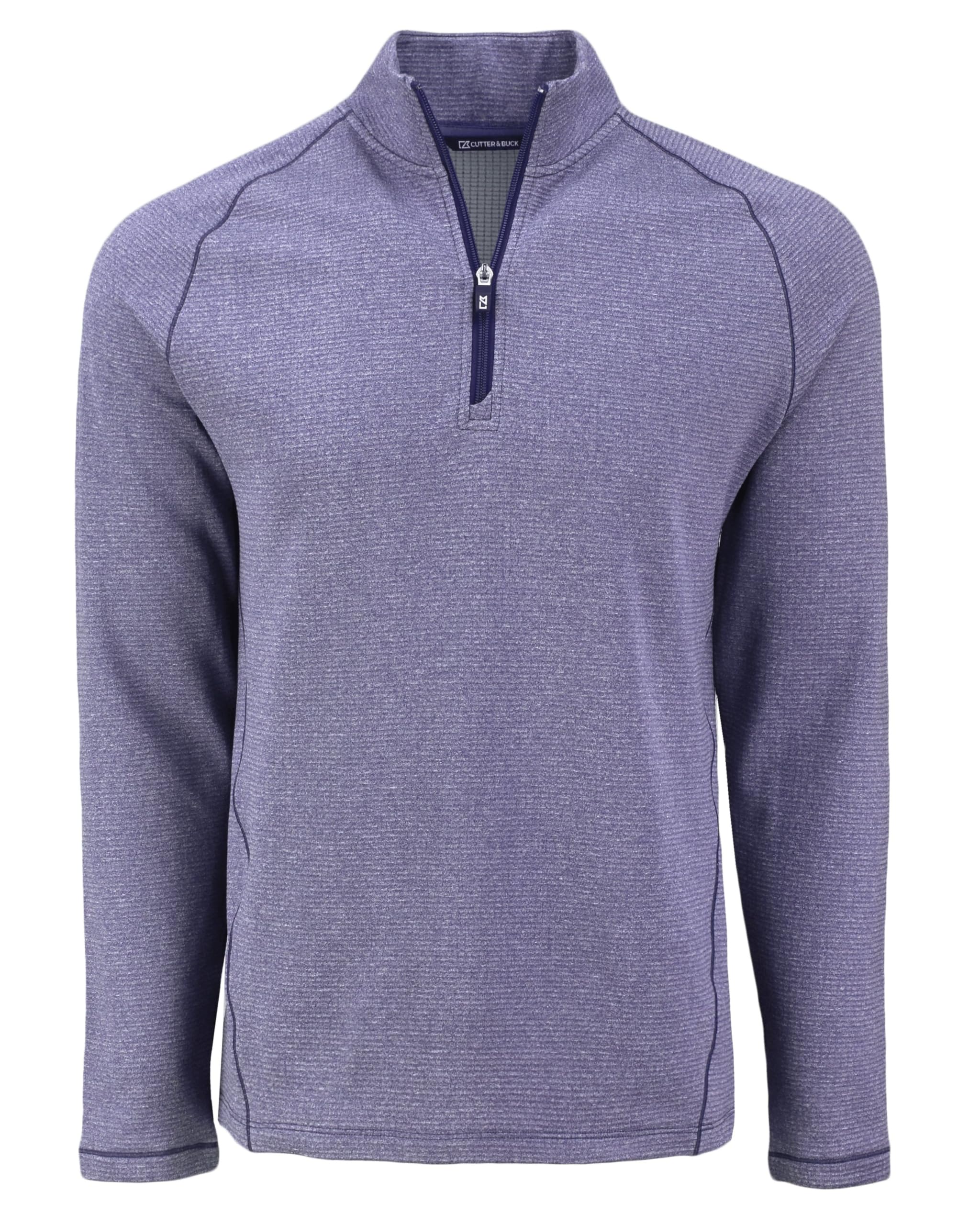 Cutter & Buck Men's College Purple Heather Peshastin Eco Fleece Recycled Half Zip Pullover, L