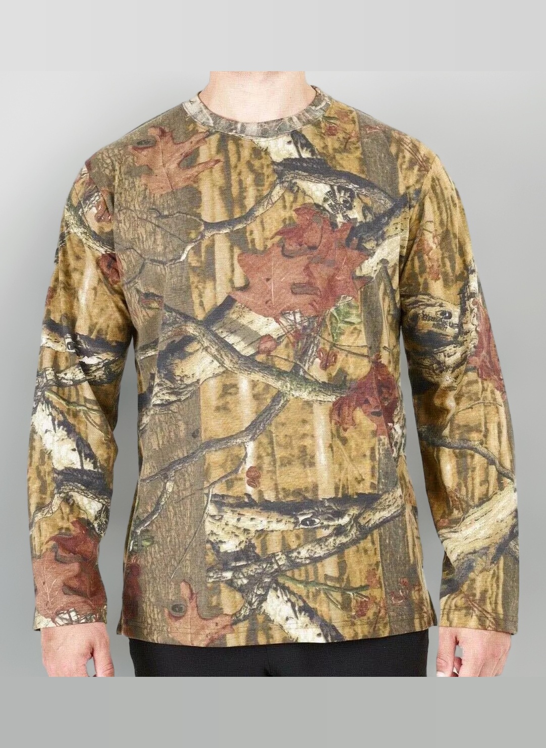 Men's Camouflage Camo Long Sleeved T-Shirt | Real Tree Jungle Forest Print Cotton-Polyester Blend Stylish Fishing & Hunting | Clothing Sizes M to 5XL (UK) | Perfect for Outdoor Adventures