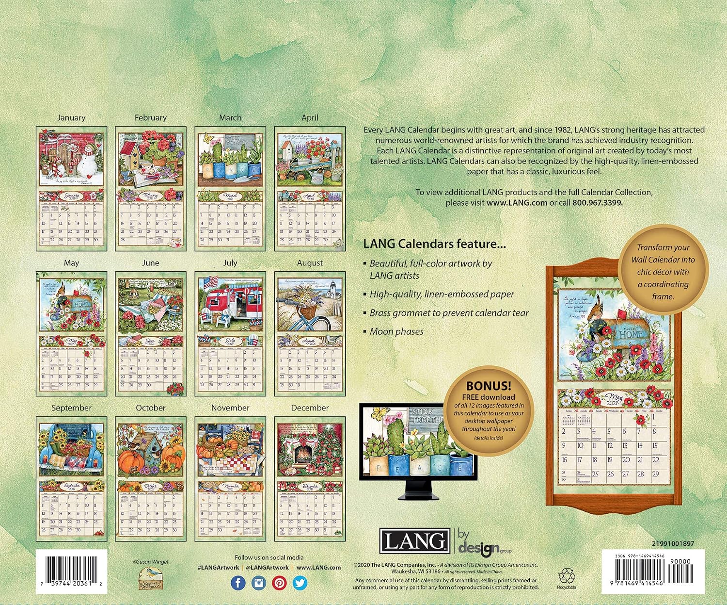 Lang Bountiful Blessings 2021 Wall Calendar (21991001897)