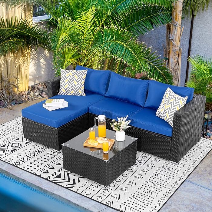 Buy Walsunny 3 Piece Outdoor Furniture Sectional Sofa Patio Set with