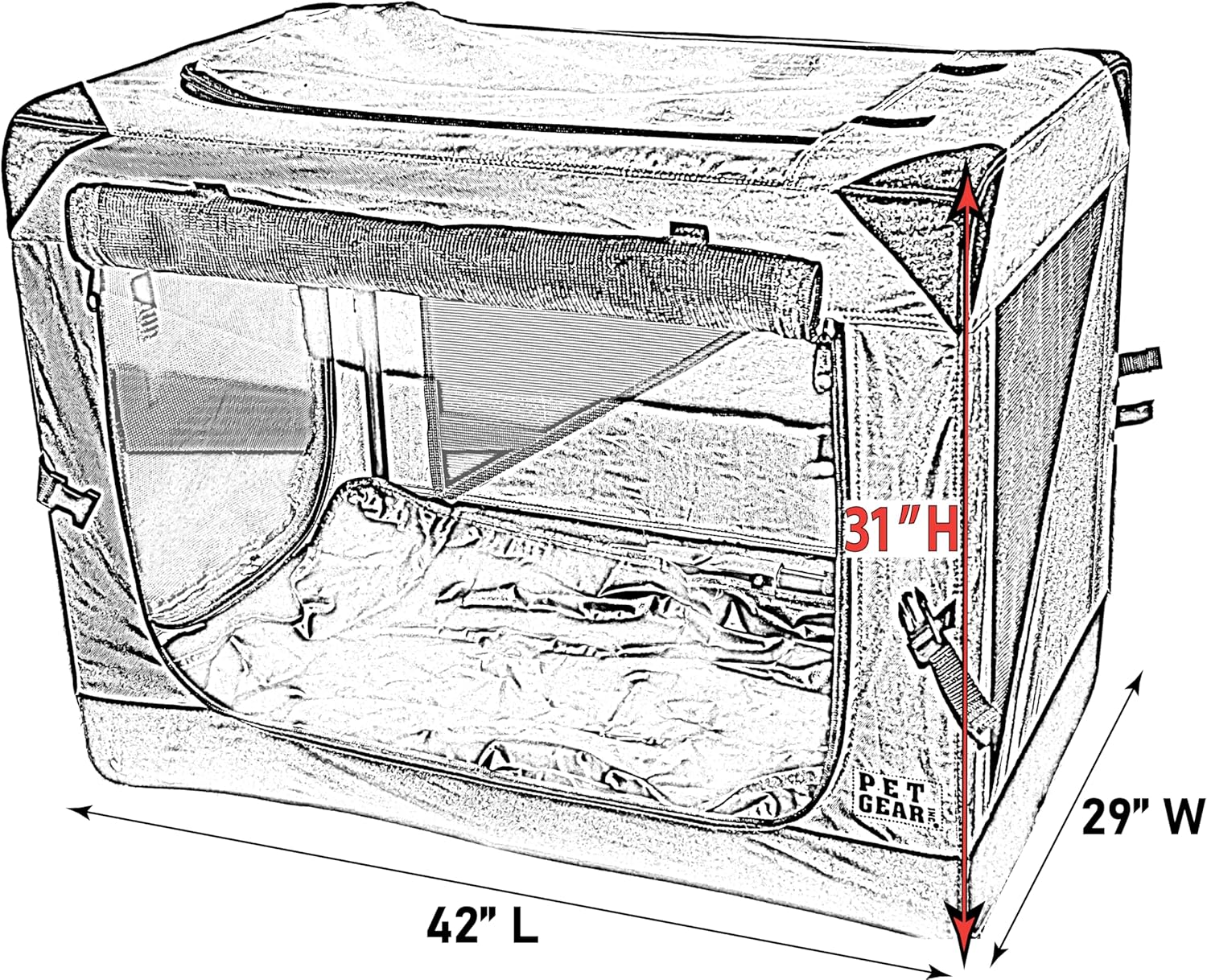 Pet Gear Insta-Fold Soft Crate for Dogs, 42", Deep Pine