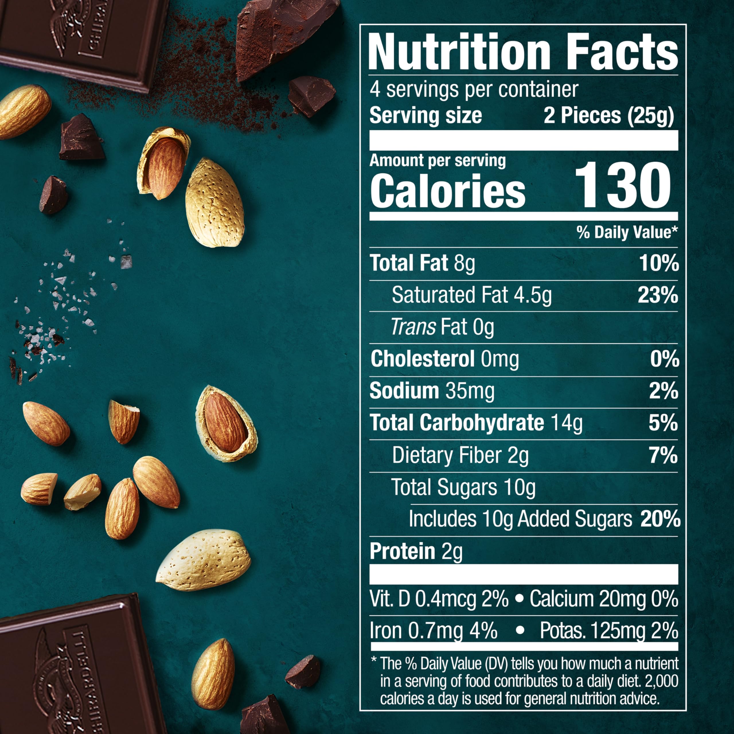 Ghirardelli Intense Dark Chocolate Bar Sea Salt Almond Bar 3.5 Ounce product thumbnail 3
