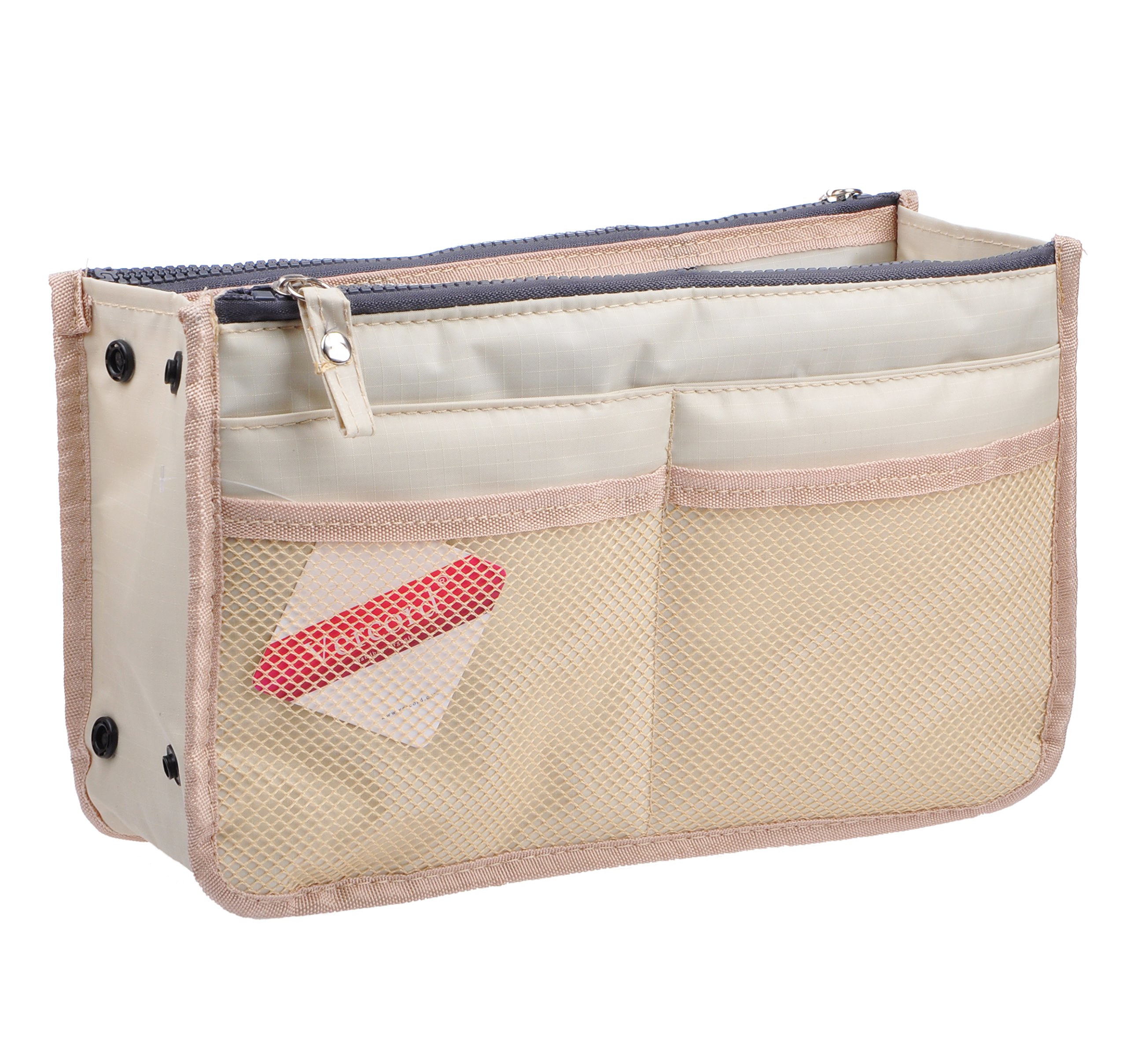 VercordVercord Updated Purse Handbag Organizer Insert Liner Bag in Bag 13 Pockets Milky Beige Medium