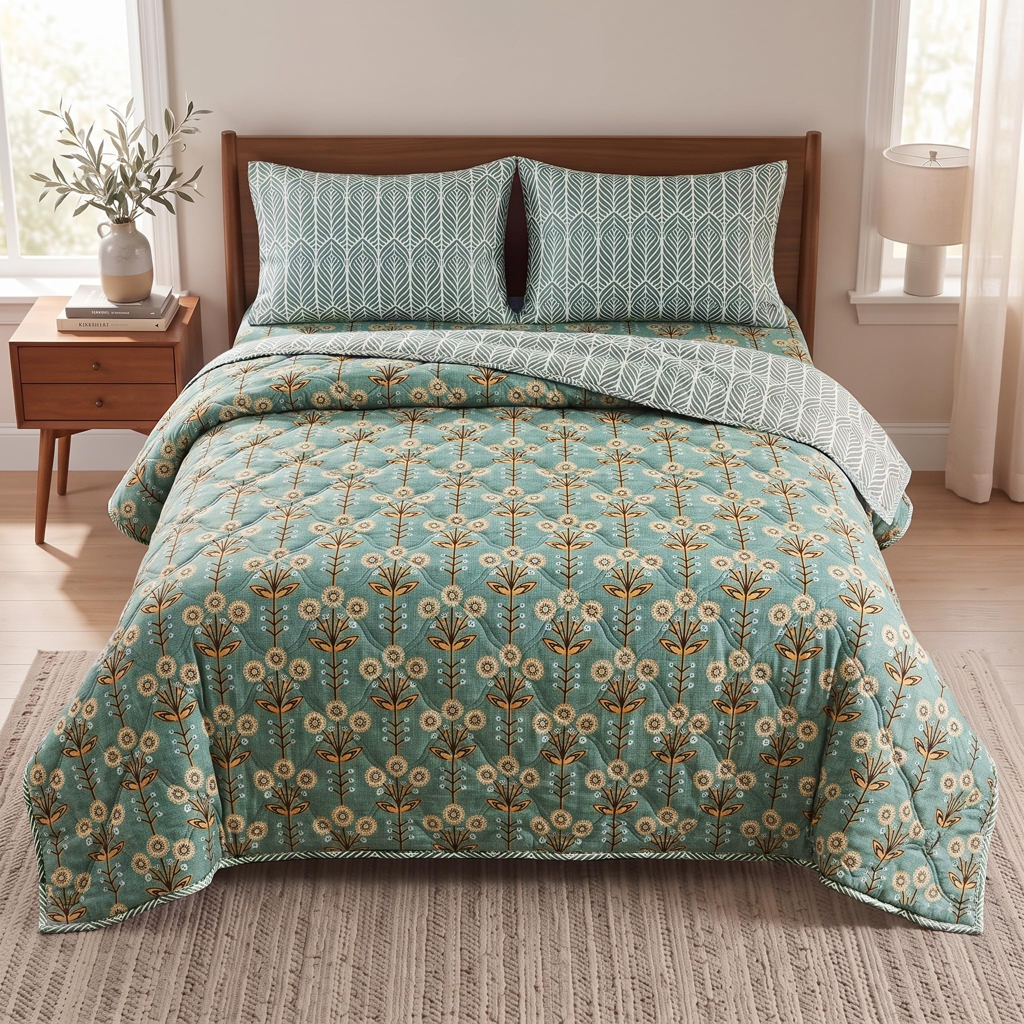 BSB HOME Floral Bedding Set - Comforter & Sheets -11