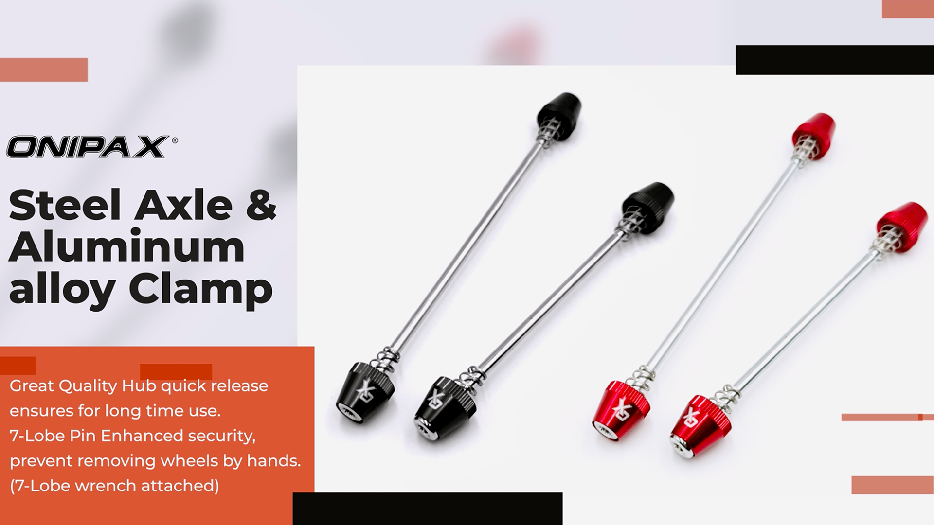 Kit Antivol 7 Lobe Vélo – Axe Rapide + Boulon Tige De Selle Sécurisé Avec Clé, Protection Anti-Vol Roues