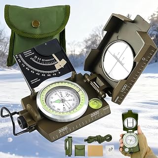 Oriented Outdoor Multifunctional Military Aiming Navigation Compass Compass, K4074 High Precision Scale, Precise Waterproofing with Three-Point Targeting for Hiking and Camping