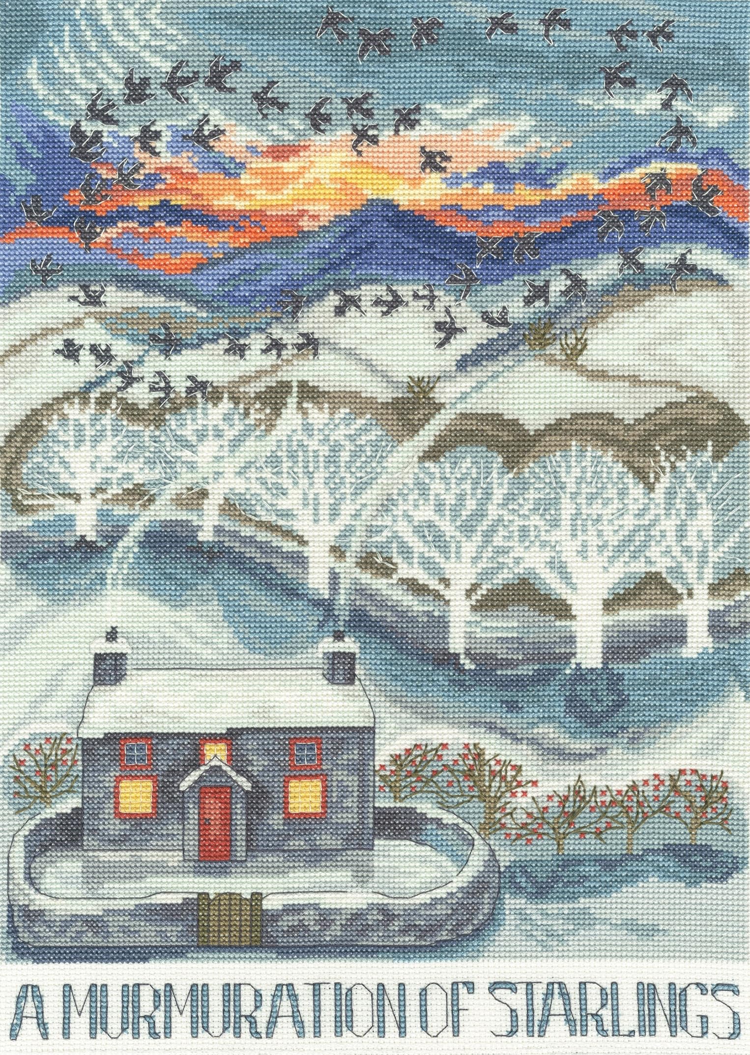 Bothy Threads Counted Cross Stitch Kit - A Murmuration of Starlings