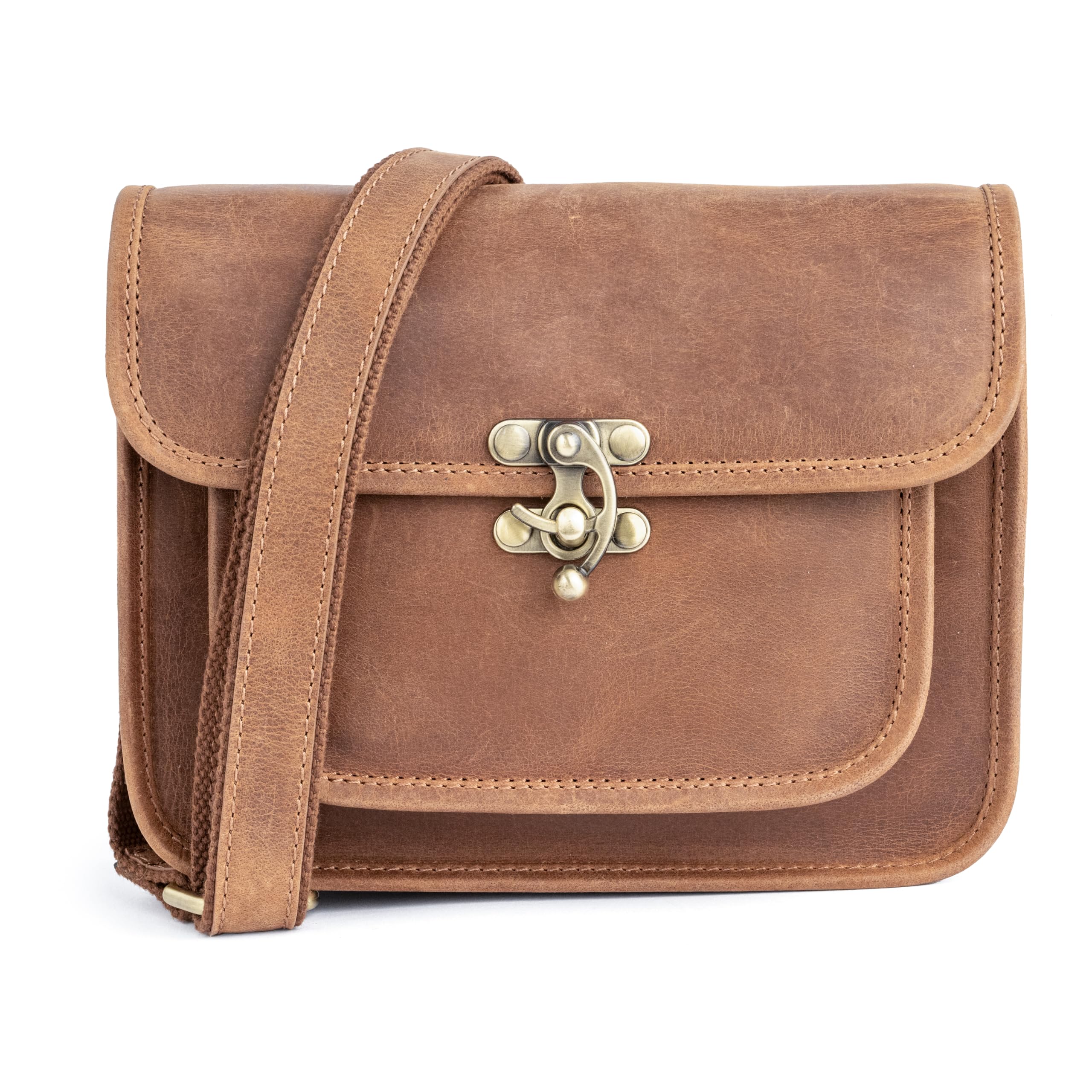 Berliner Bags Vintage Umhängetasche Helena aus Leder für Damen - Braun