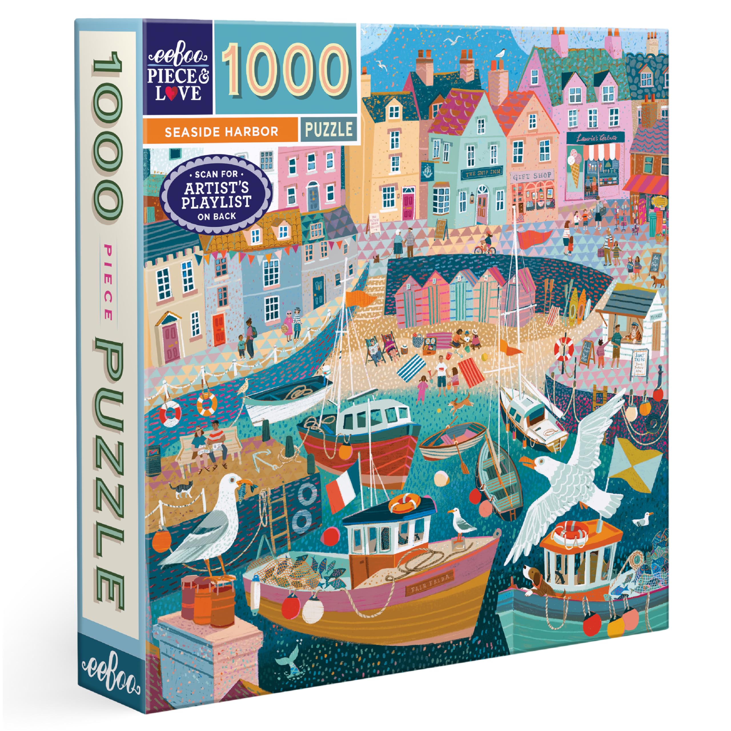 eeBoo SEASIDE HARBOUR 1000 pc Square Jigsaw Puzzle Super Deluxe PZTSEA