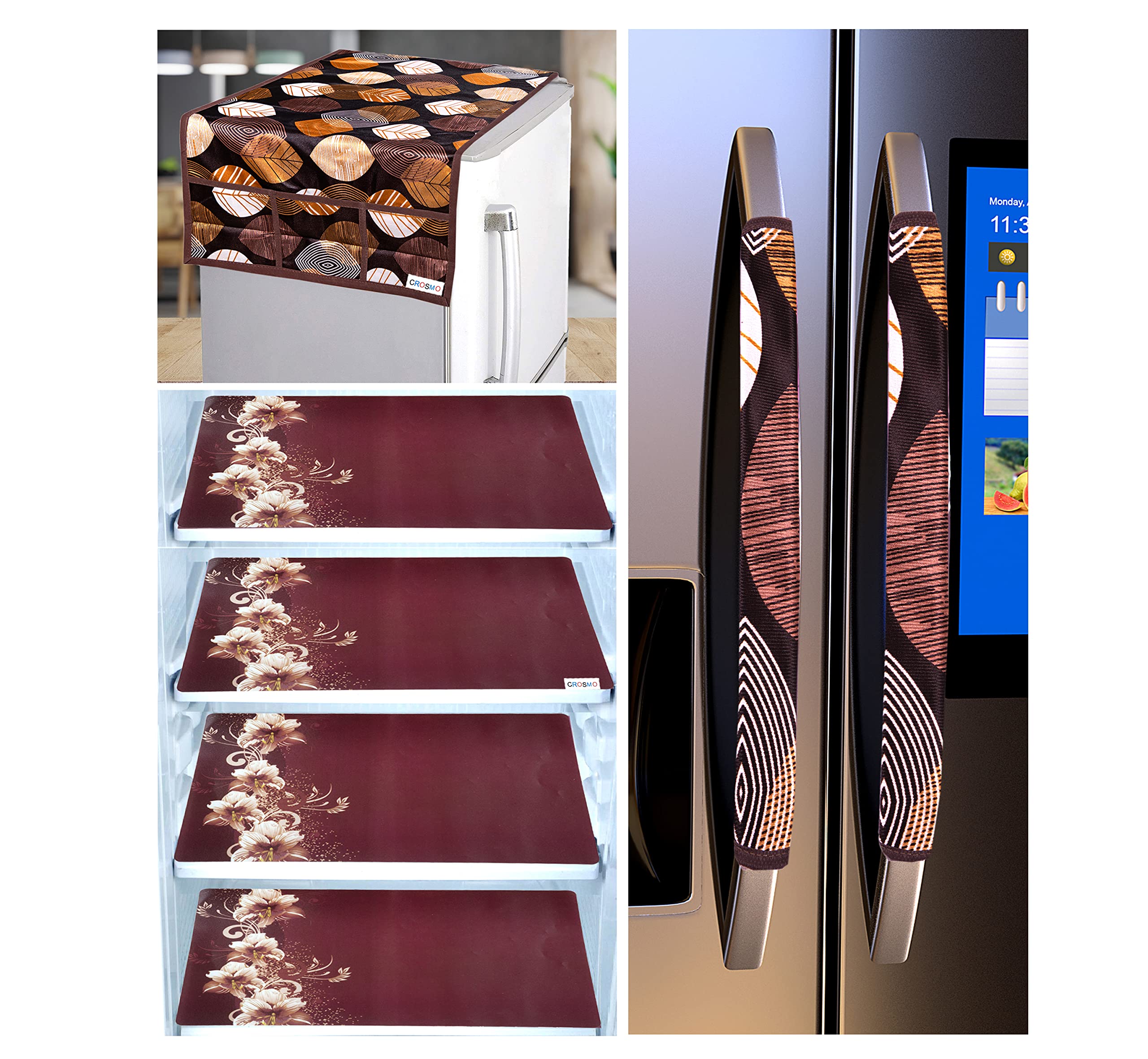 See full amazon price history chart for MSC Super designer Cotton Fridge Cover with 6 utility pockets (Brown Paan, 1 Fridge Top, 2 Handle Cover, 4 Mats) MSC Super designer Cotton Fridge Cover with 6 utility pockets (Brown Paan, 1 Fridge Top, 2 Handle Cover, 4 Mats) (B0DB8N6P6W) Amazon Price History, Amazon Price Tracker