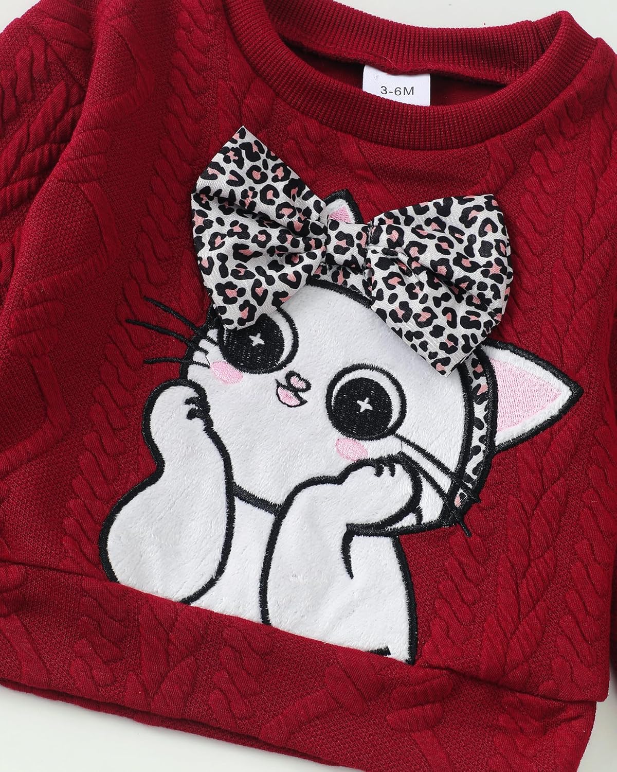 Kucnuzki Baby Toddler Girl Clothes Long Sleeve Crewneck Sweatshirt Tops Sweatpant Sweatsuit Baby Girl Fall Winter Outfit - Image 7