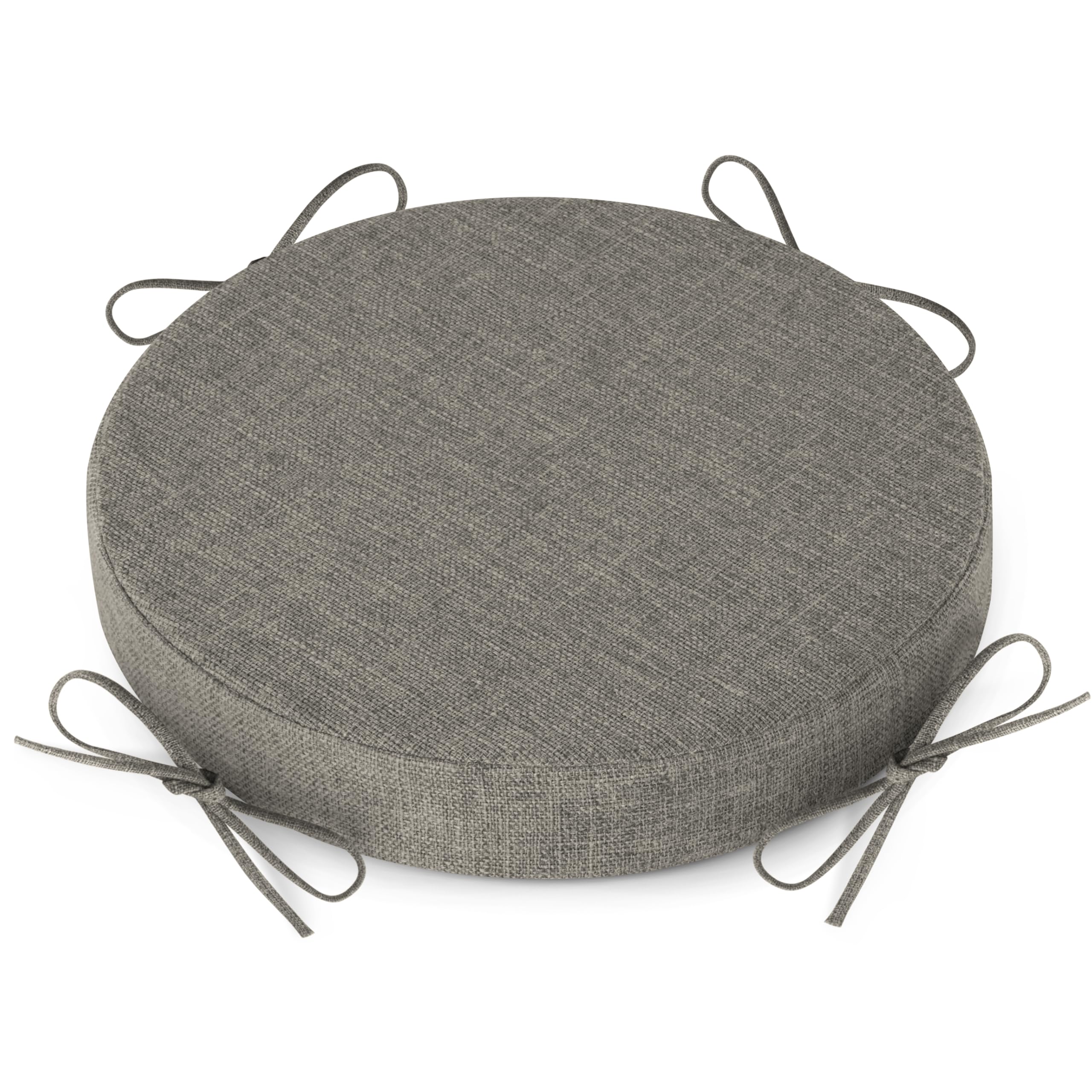 AddGrace Round Bar Stool Cushions with Ties Set of 1 31cm Light Gray โ image 1