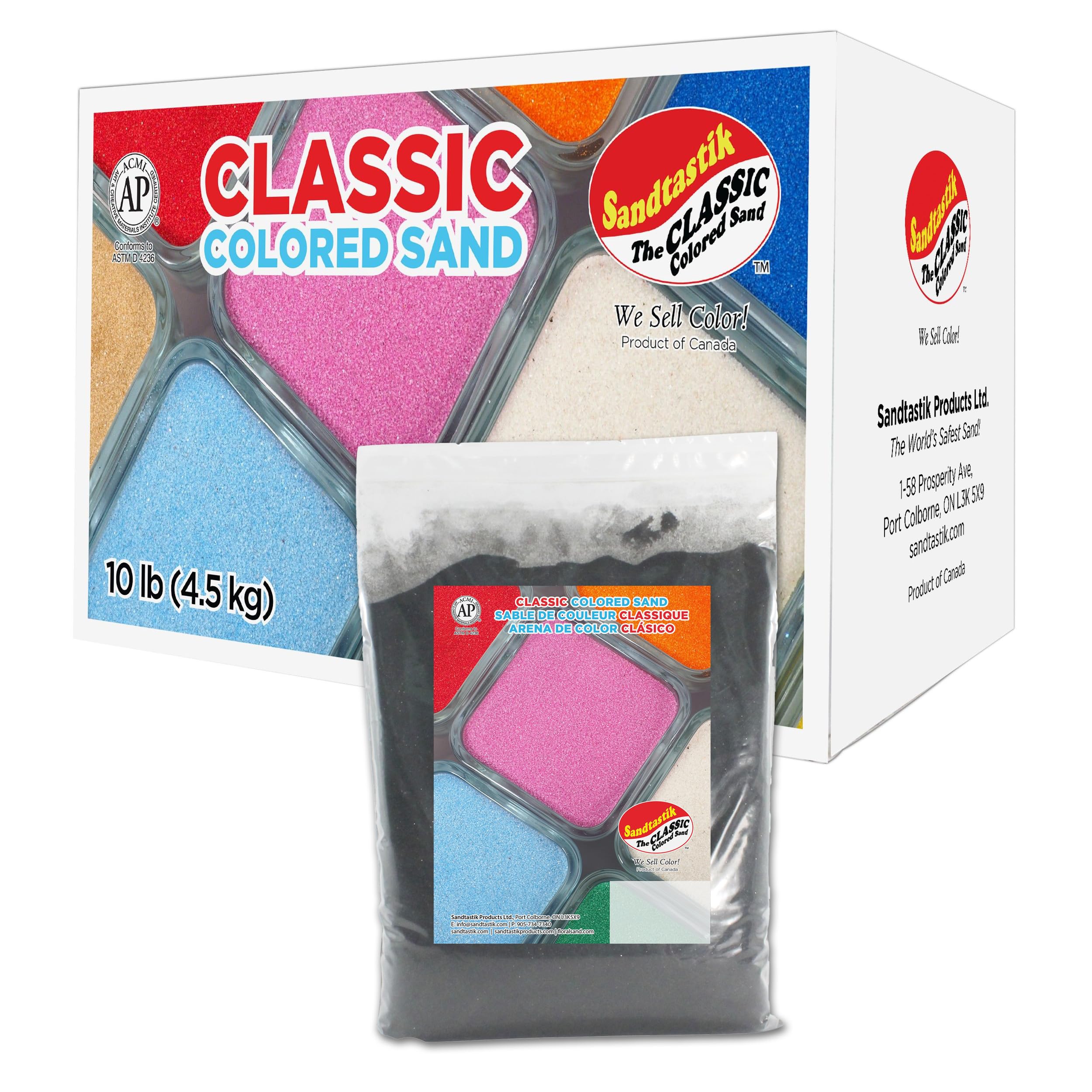 Amazon.com: Sandtastik Black Sand 10 lb Box Bright & Sparkling No