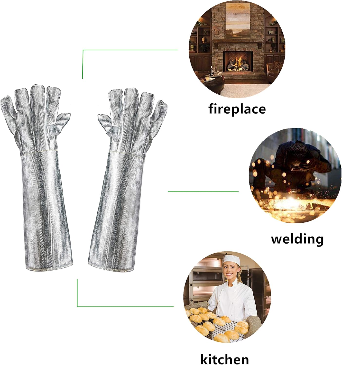 Amаzіng 🔥 Holulo High Temperature Kevlar Aluminized Glove Heat Resistant Glove Welding Gloves Safety Work Glove (XL-55CM) 40% оƒƒ Dіѕсоunt Holulo High Temperature Kevlar Aluminized Glove Heat Resistant Glove Welding Gloves Safety Work Glove (XL-55CM)