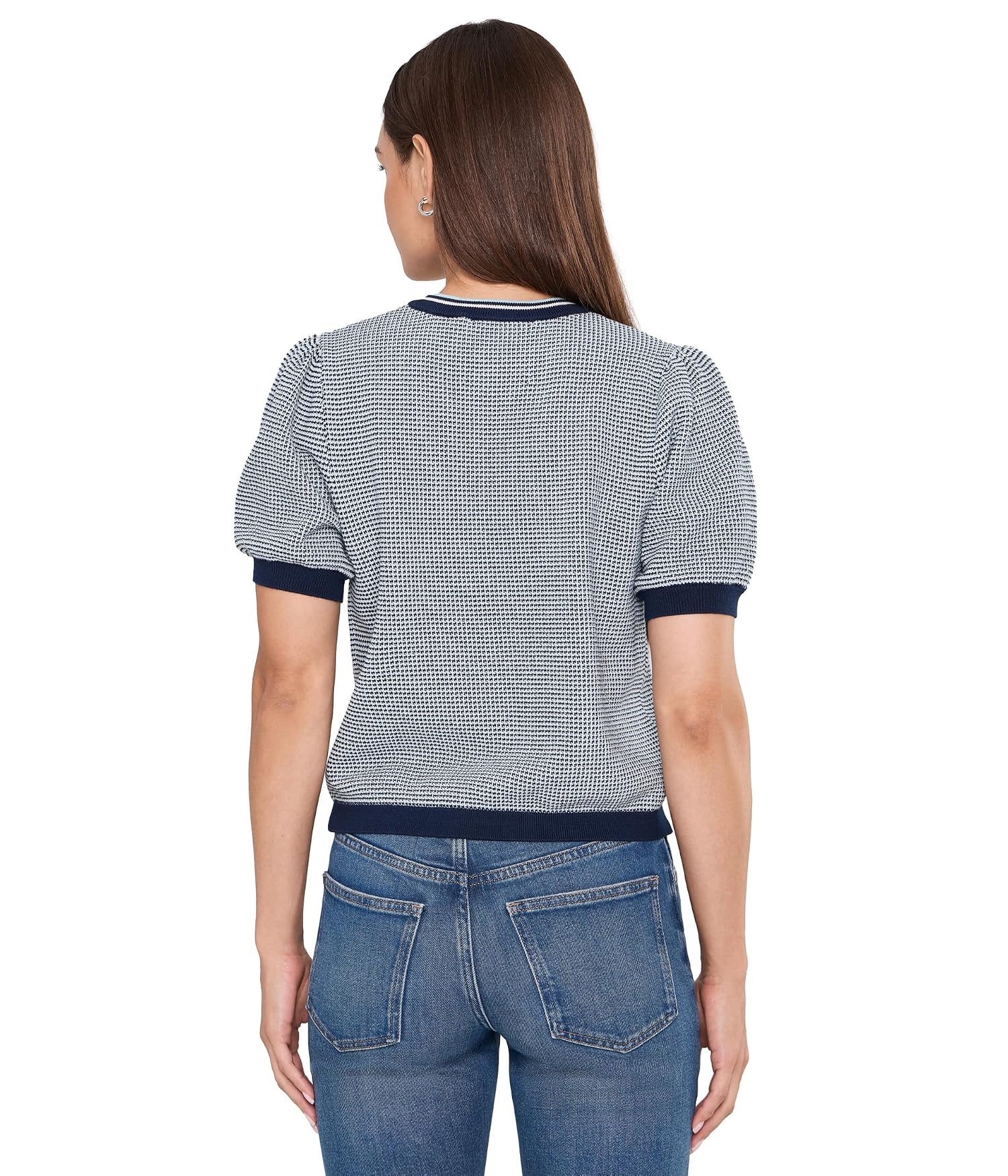 525 america Grayson Tweed Like Puff Sleeve Henley - thumbnail 4