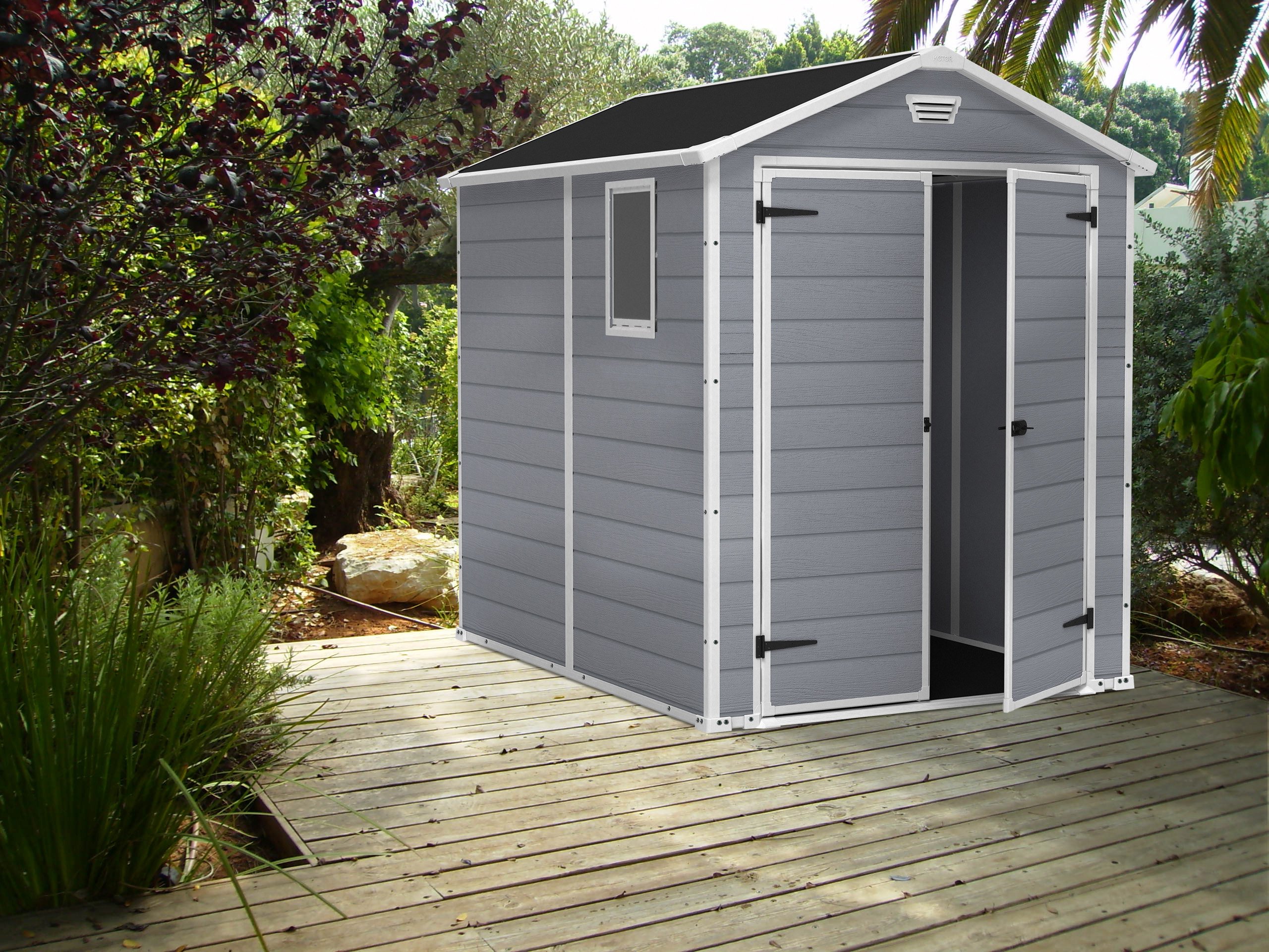 KETER Manor 6x8 Resin Outdoor Storage Shed KitPerfect to Store Patio