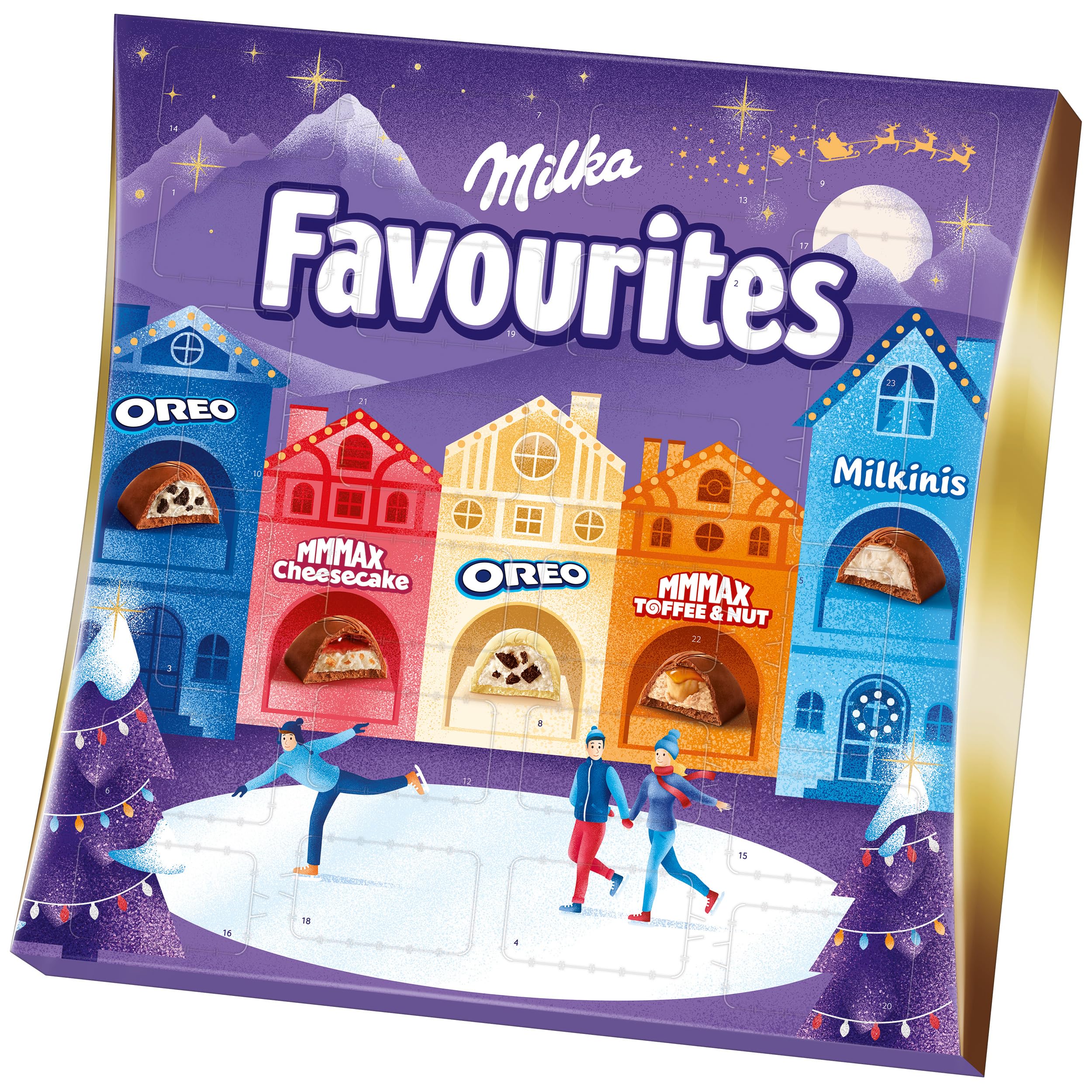 Milka Favourites Adventskalender, Mit Pralinen in 5 Sorten, 206 g