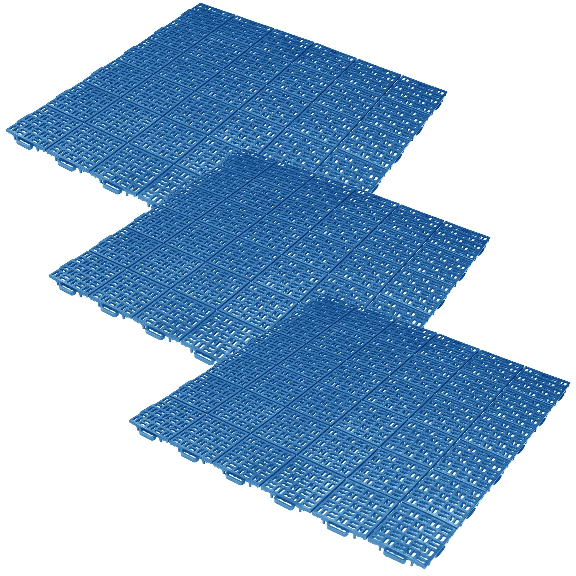 WELL HOME MOBILIARIO & DECORACIÓN Pack 3 baldosas para jardín efecto drenaje de 55,5x55,5 cm. Cobertura total 0,9 m2 – Colección Marte – Azul