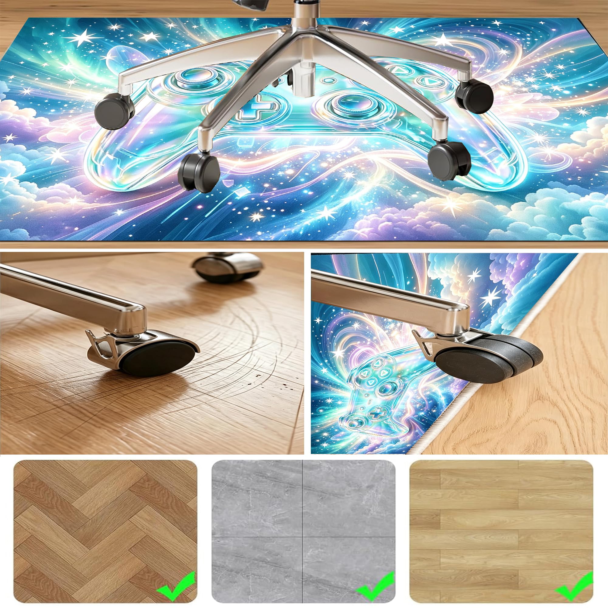Tapis de Chaise Gaming Tapis Chaise de Bureau 100 x 160 cm
