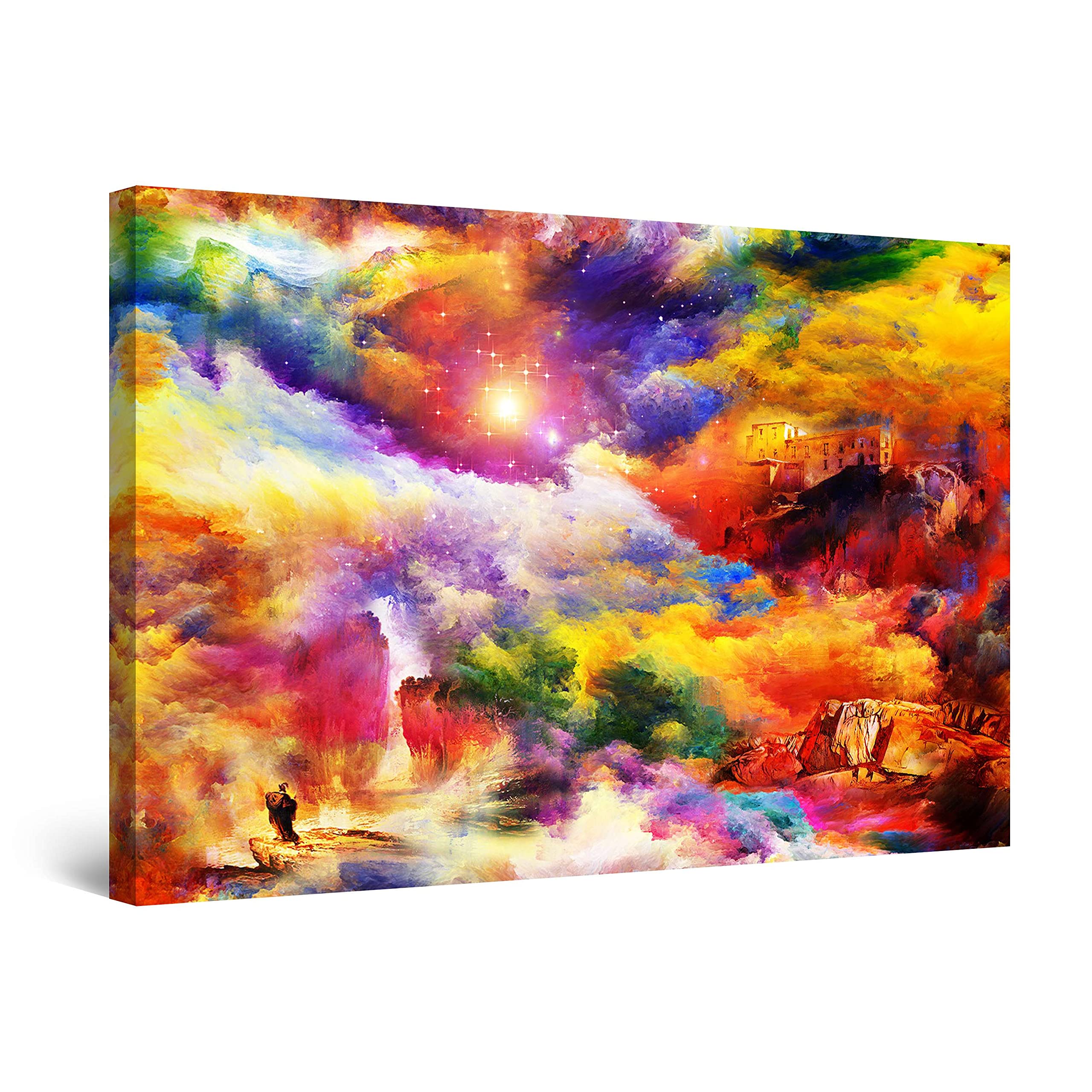 Startonight Safari Leinwandbild 80x80 Cm – Tag-Nacht-Effekt, Moderne Wanddekoration