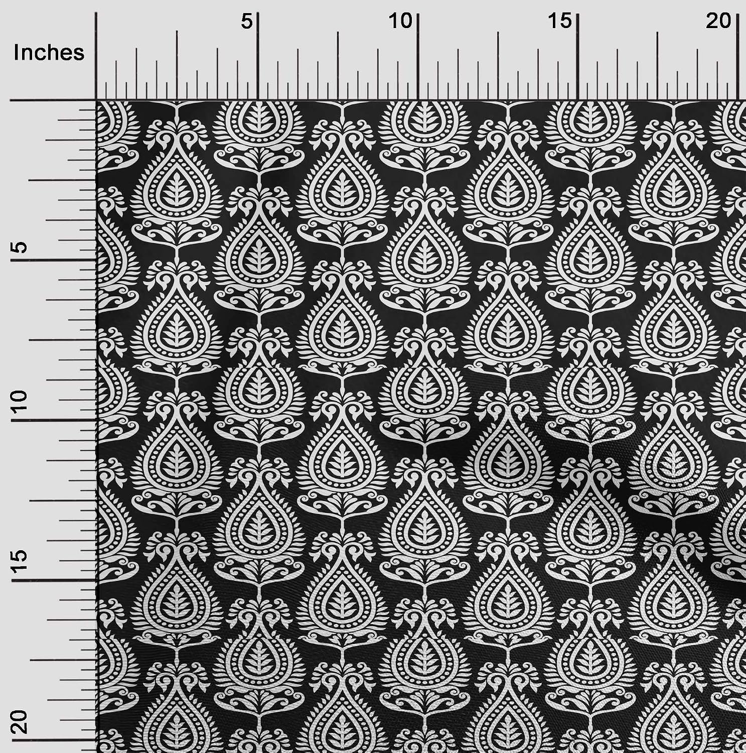 oneOone Cotton Flex Black Fabric Asian Block Craft Projects Decor Fabric Printed by The Yard 40 Inch Wide-597