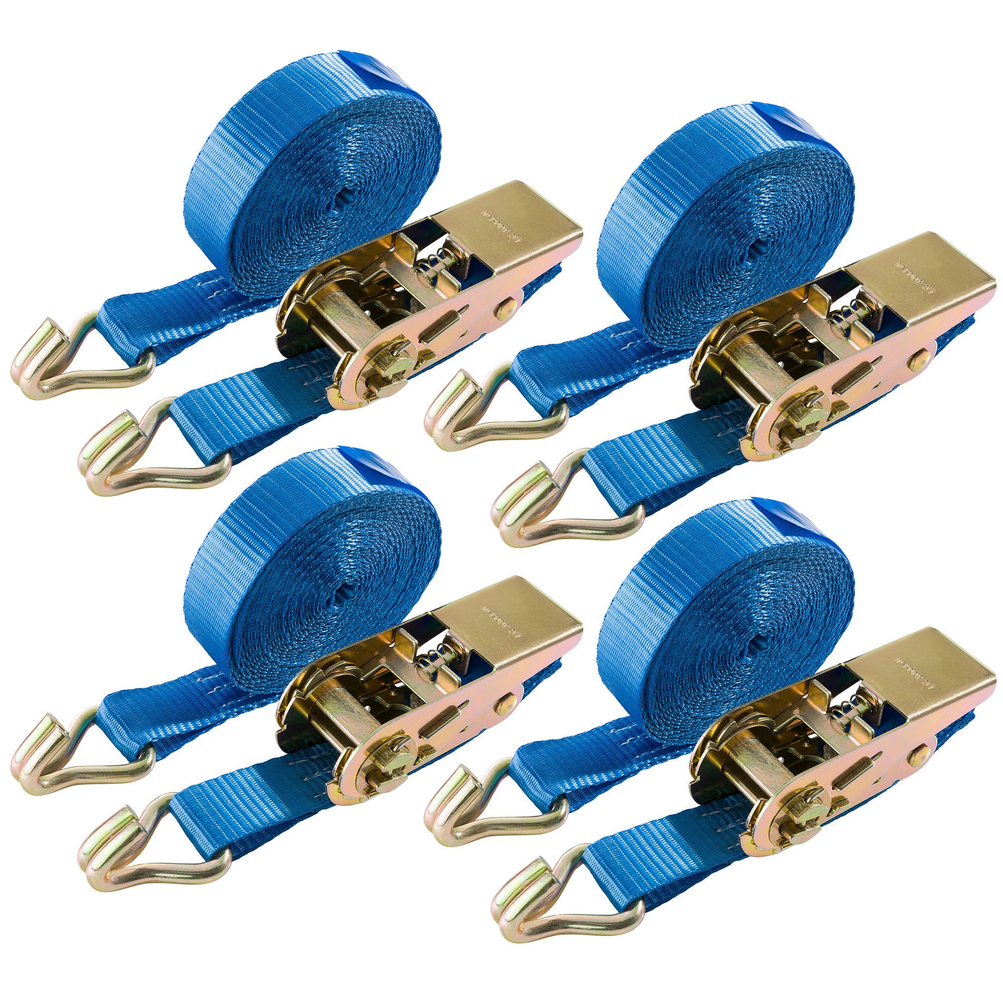 Spanngurte Mit Ratsche 2m X 25mm - 4 Stück Set Für Transport & Camping