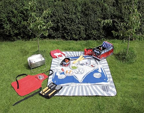 Miniatura 10 de BRISA VW Collection - Manta de picnic para Volkswagen Samba Bus T1, resistente y resistente al agua, con bolsa de transporte (78.7 x 59 pulgadas,