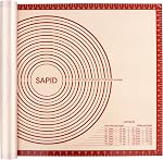 Sapid Extra Thick Silicone Pastry Mat Non-slip with Measurements for Non-stick Silicone Baking Mat Extra Large, Dough Rolling, Pie Crust, Kneading Mats, Countertop, Placement Mats (20 inch x 28 inch ,Gray)
