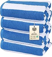Vista 1 de Utopia Towels 4 Pack Cabana Stripe Beach Towel, 30 by 60 Inches, Oversized 100% Ring Spun Cotton Pool Towels, Highly Absorbent Quick Dry Bath Towels