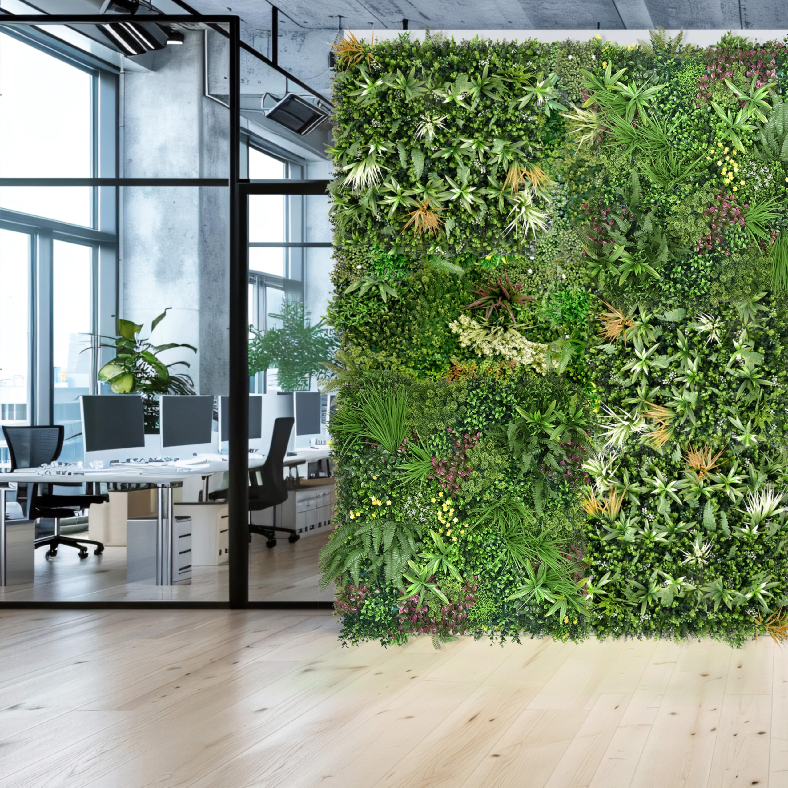 Primaflor - Ideen in Textil Kunstpflanzen-Wand - AVA, 100 x 100 cm, UV-Stabilisierte künstliche Pflanzenwand zu Wandmontage, Wandpaneele