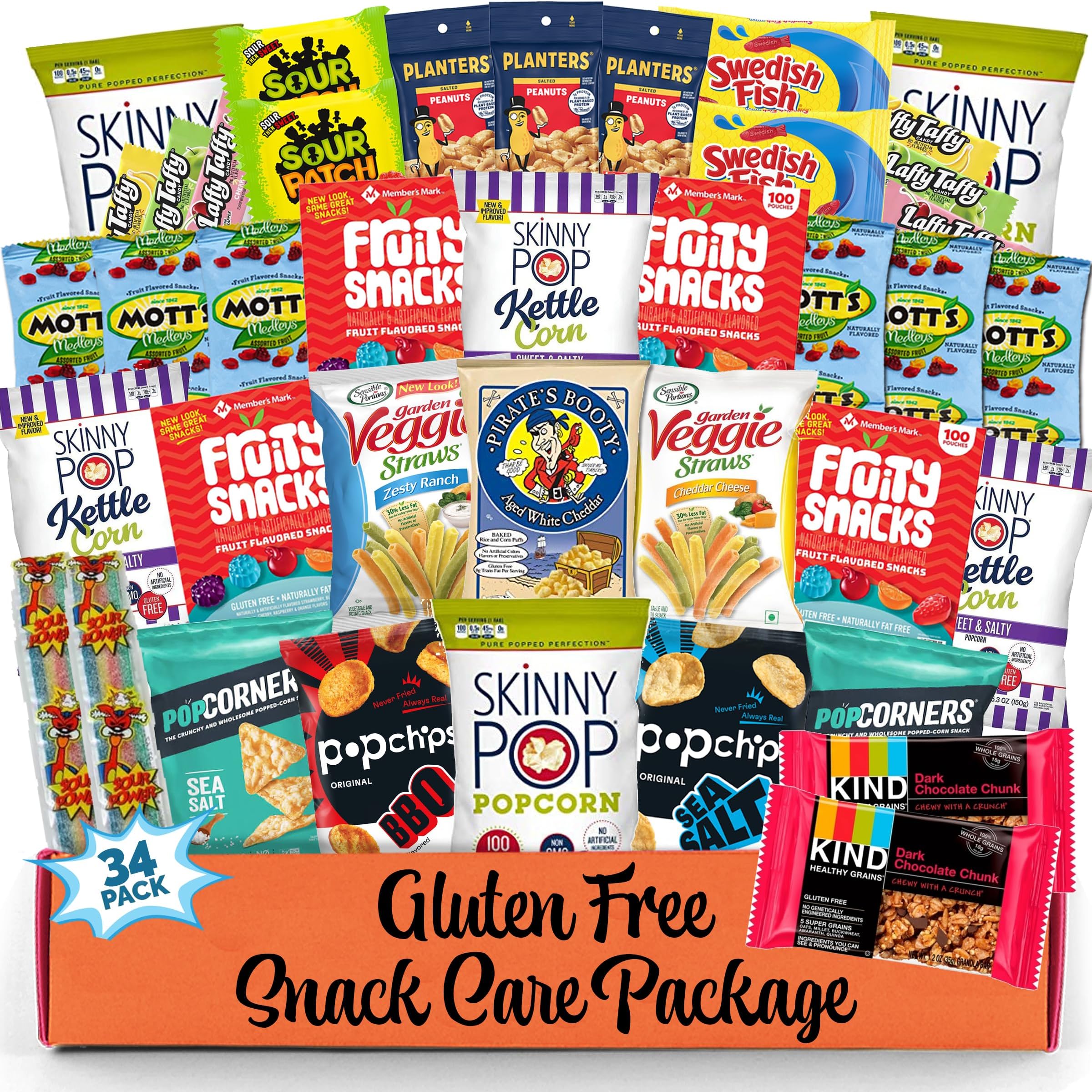 Healthy Snack Box Variety Pack with Chips, Cookies & Granola Bars (34 Count) ...