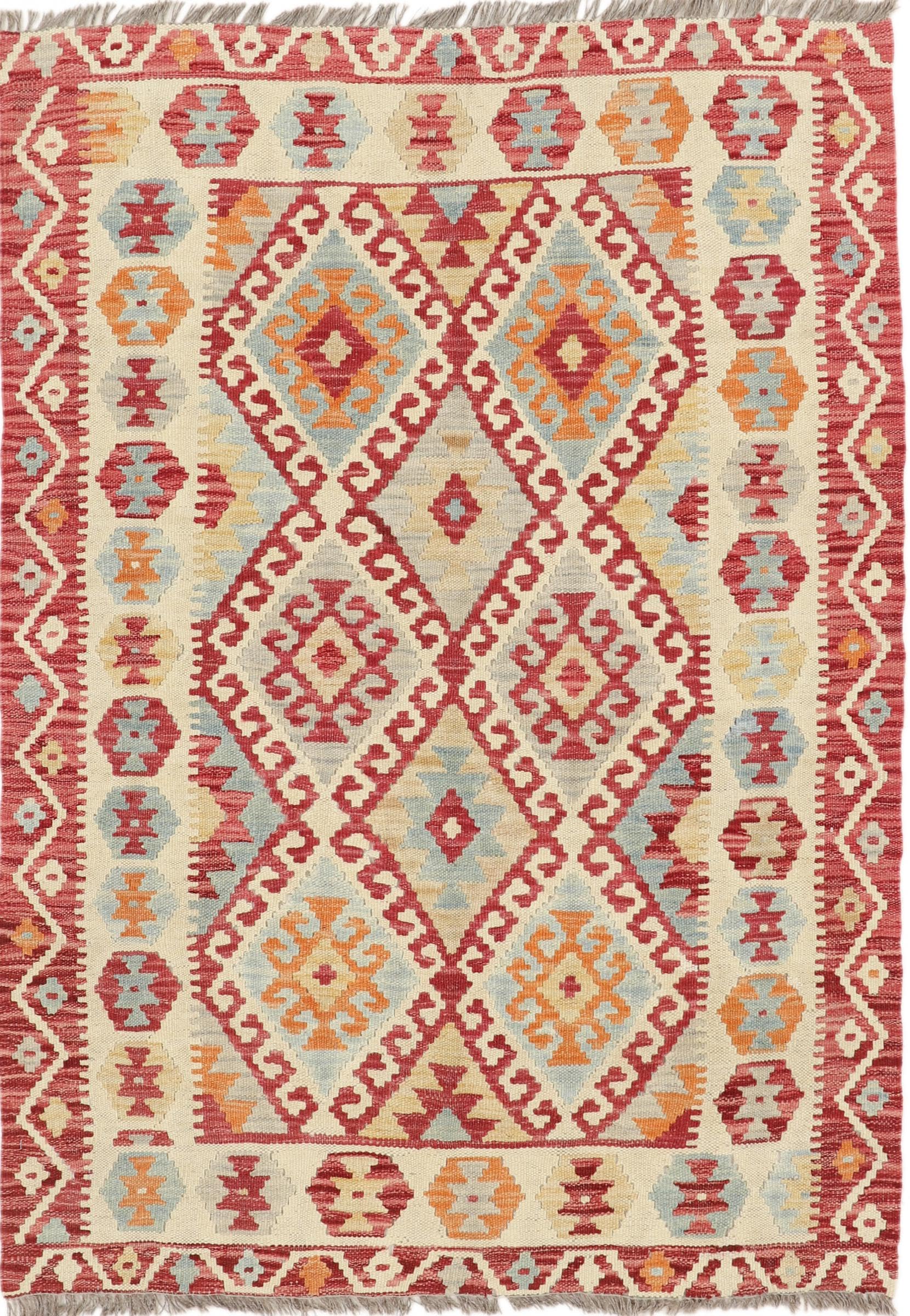 Tapis Kilim Afghan tissé main en laine résistant pour entrées et salons